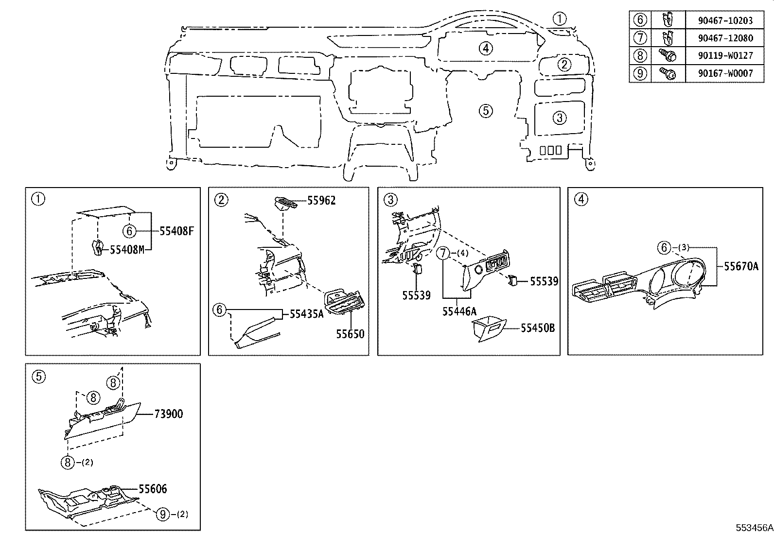 55302-05082-C0 PANEL SUB-ASSY, INSTRUMENT, UPPER product image