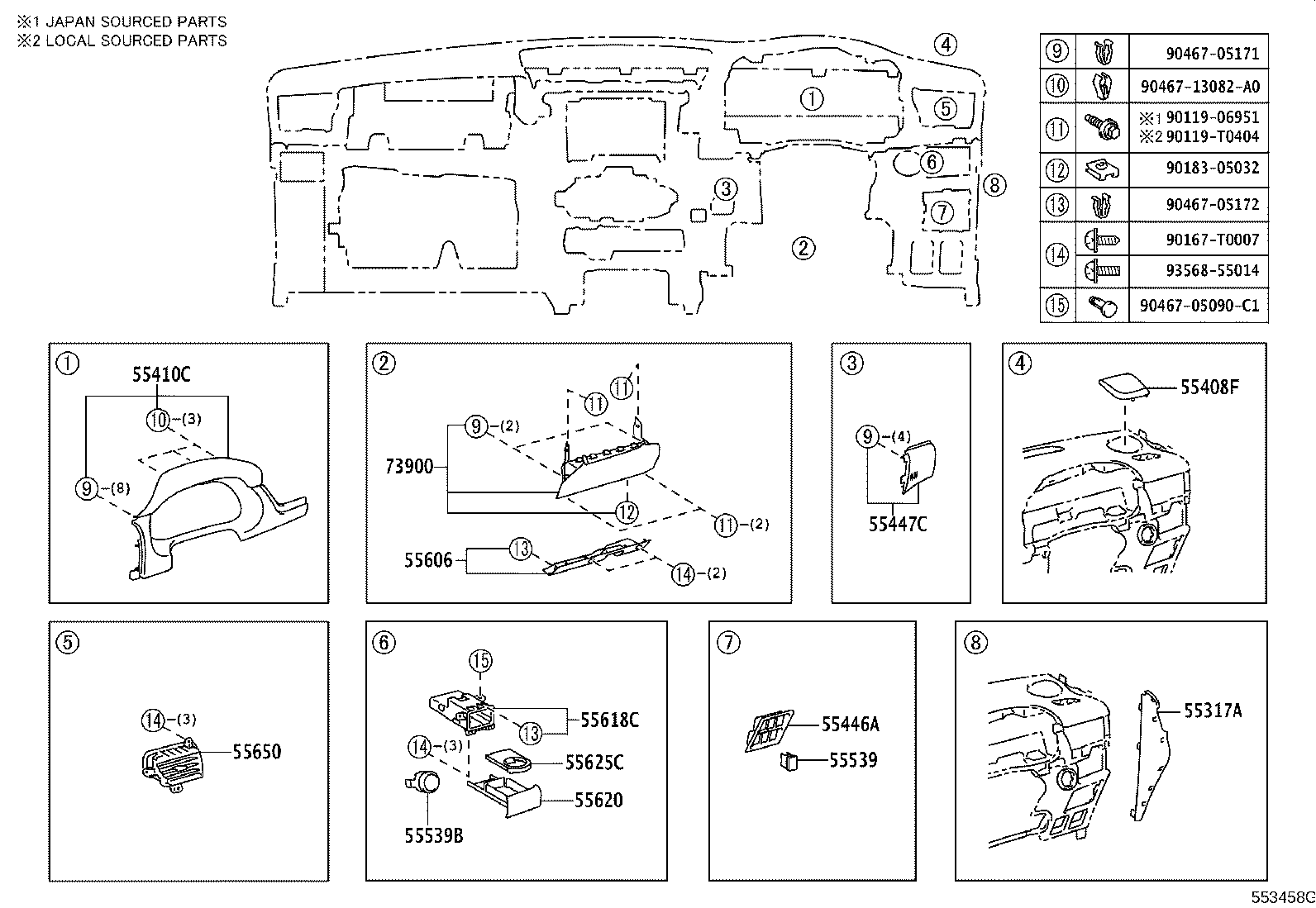 55302-KK120-C0 PANEL SUB-ASSY, INSTRUMENT, UPPER product image