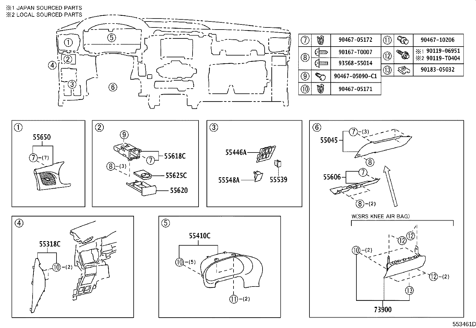 55306-KK040 BRACE SUB-ASSY, INSTRUMENT PANEL, NO.1 product image