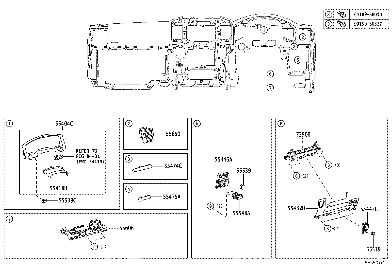 55405-60510 PANEL SUB-ASSY, INSTRUMENT CLUSTER FINISH, CENTER product image