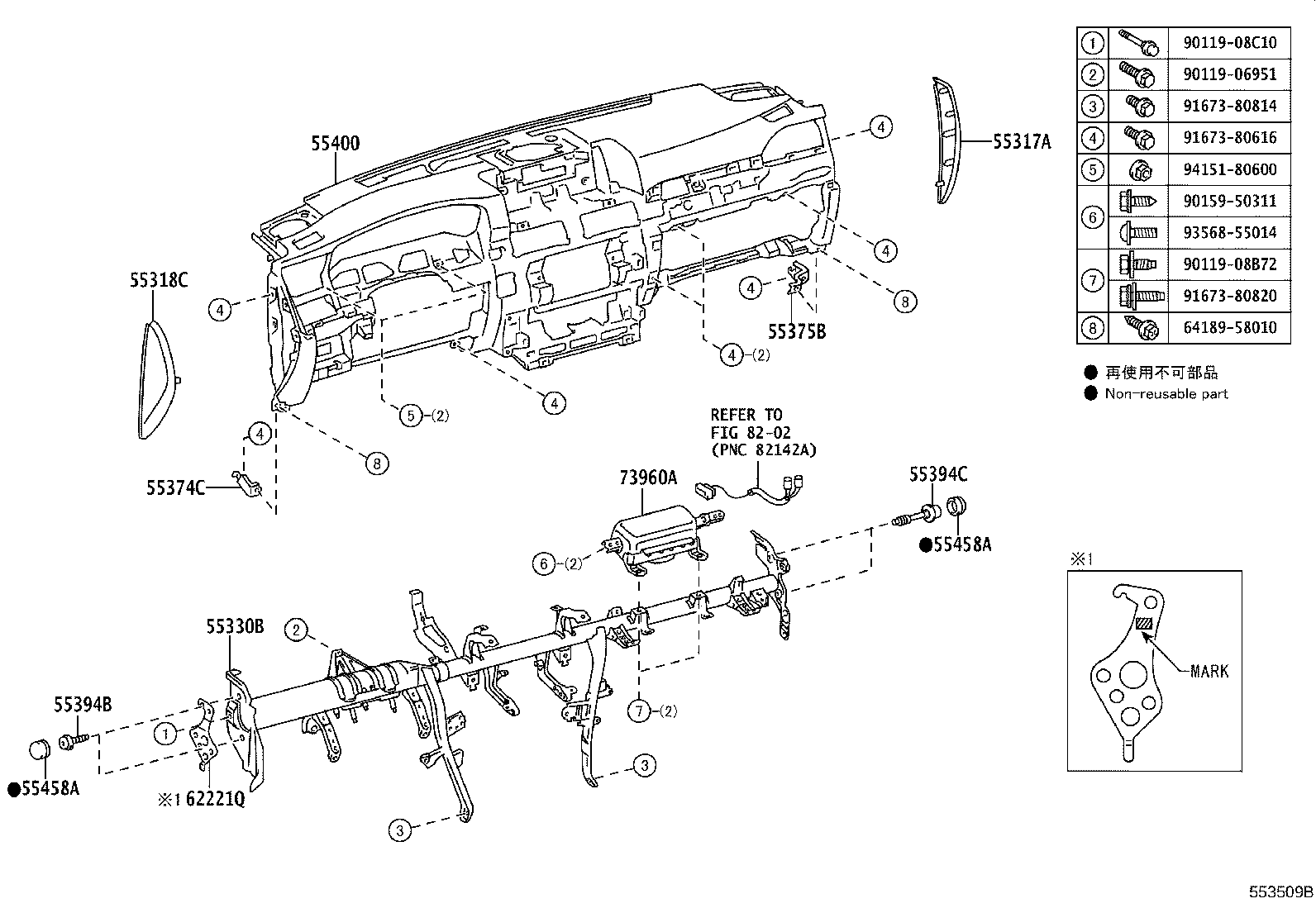 55405-60280 PANEL SUB-ASSY, INSTRUMENT CLUSTER FINISH, CENTER product image