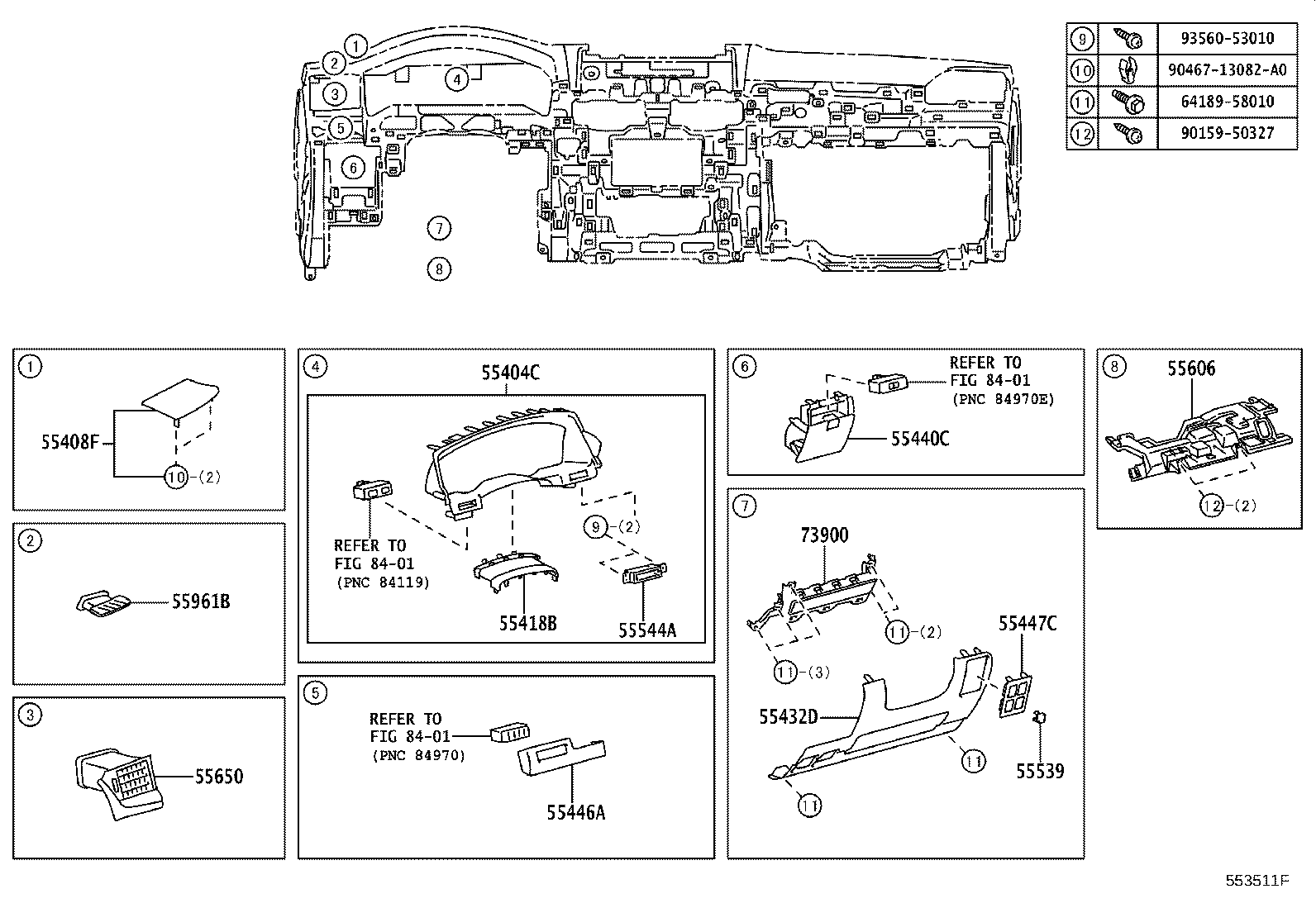 55405-60280 PANEL SUB-ASSY, INSTRUMENT CLUSTER FINISH, CENTER product image