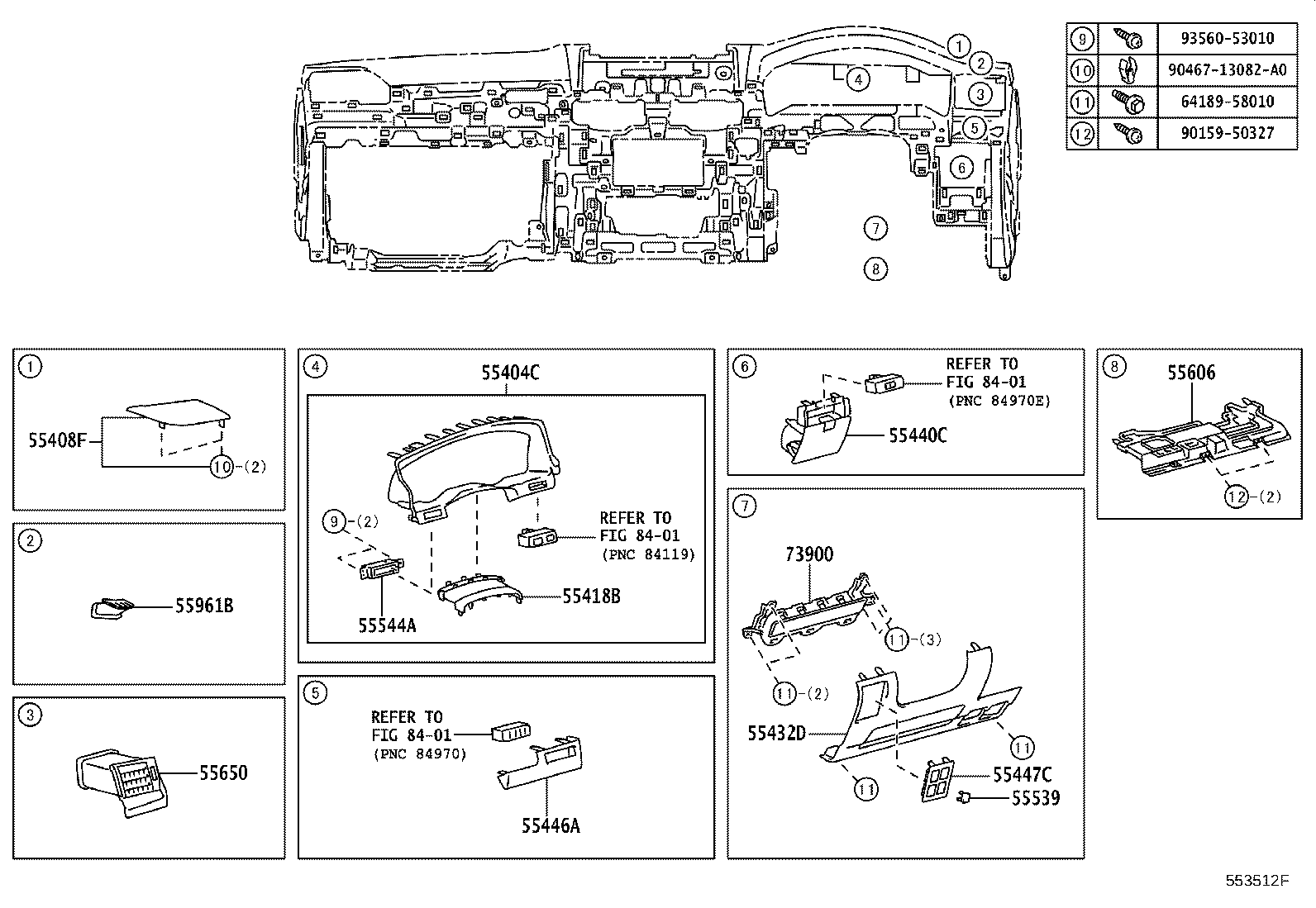 55405-60460 PANEL SUB-ASSY, INSTRUMENT CLUSTER FINISH, CENTER product image