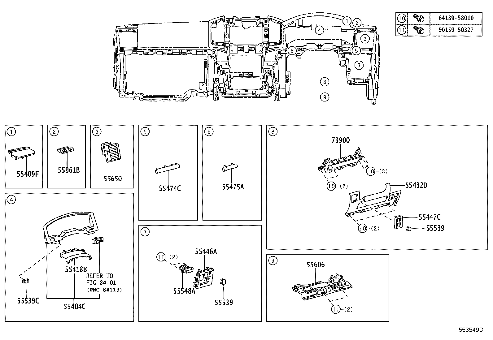 55405-60420 PANEL SUB-ASSY, INSTRUMENT CLUSTER FINISH, CENTER product image