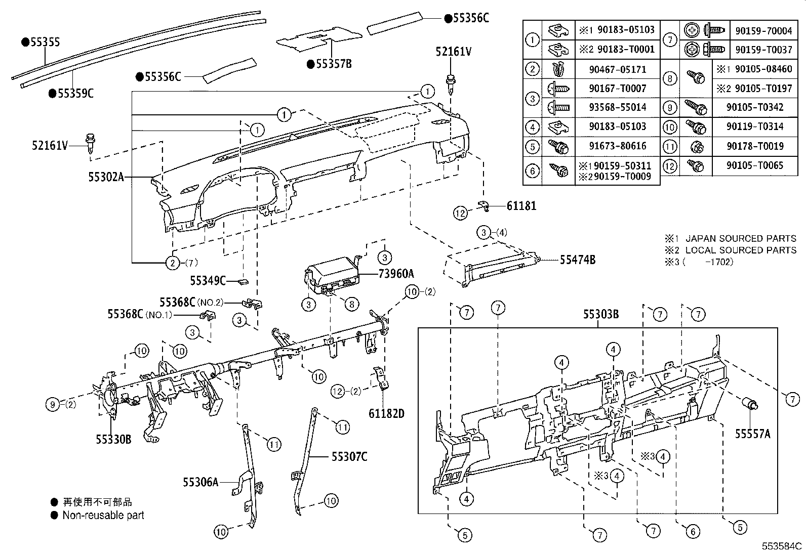 55302-KK120-C0 PANEL SUB-ASSY, INSTRUMENT, UPPER product image