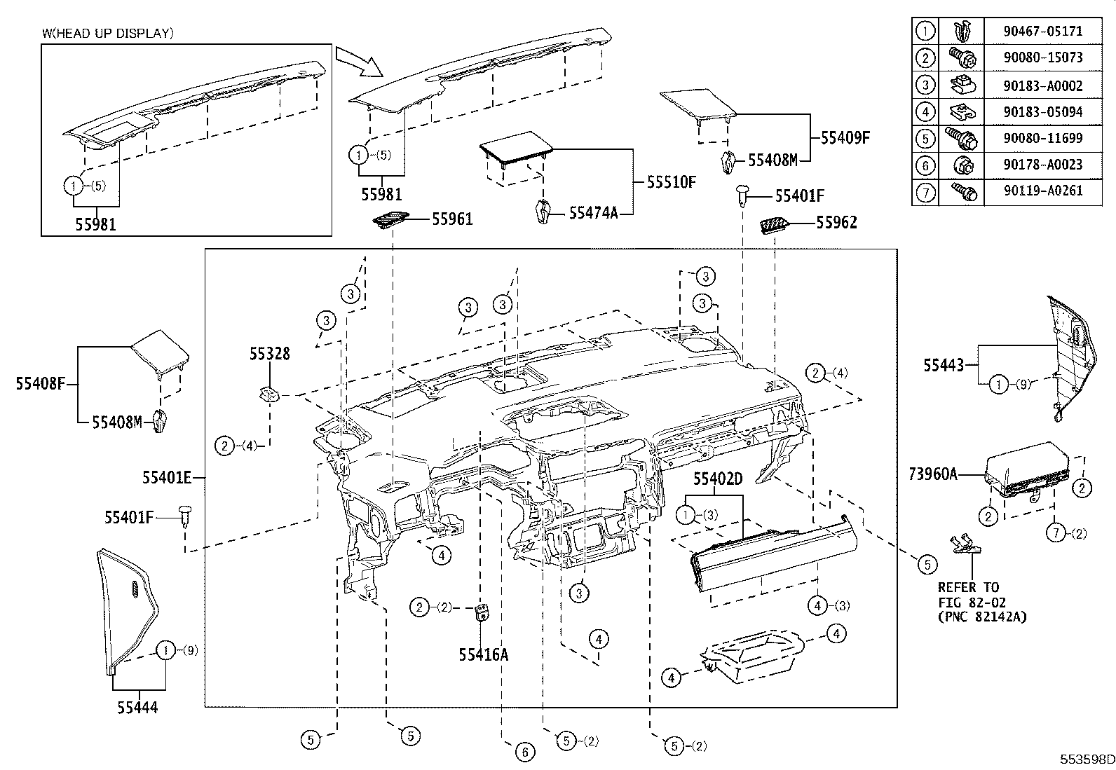 55403-0E080-C0 PANEL SUB-ASSY, INSTRUMENT PANEL FINISH product image