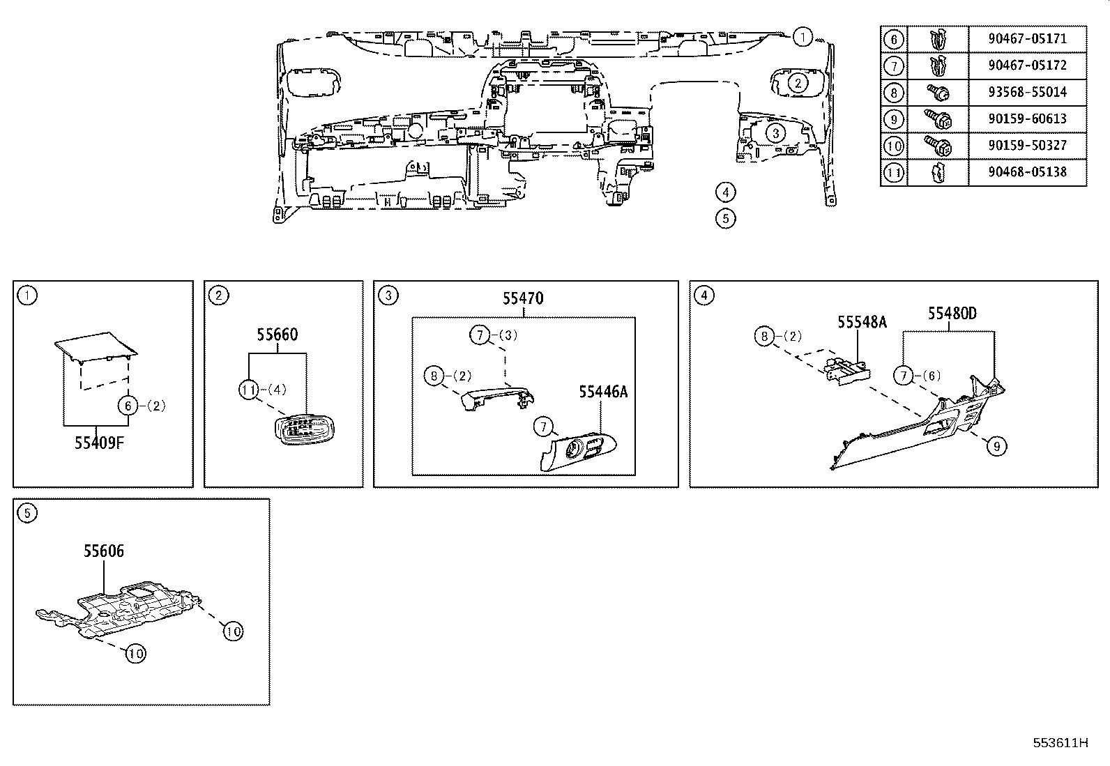 55306-47140 BRACE SUB-ASSY, INSTRUMENT PANEL, NO.1 product image
