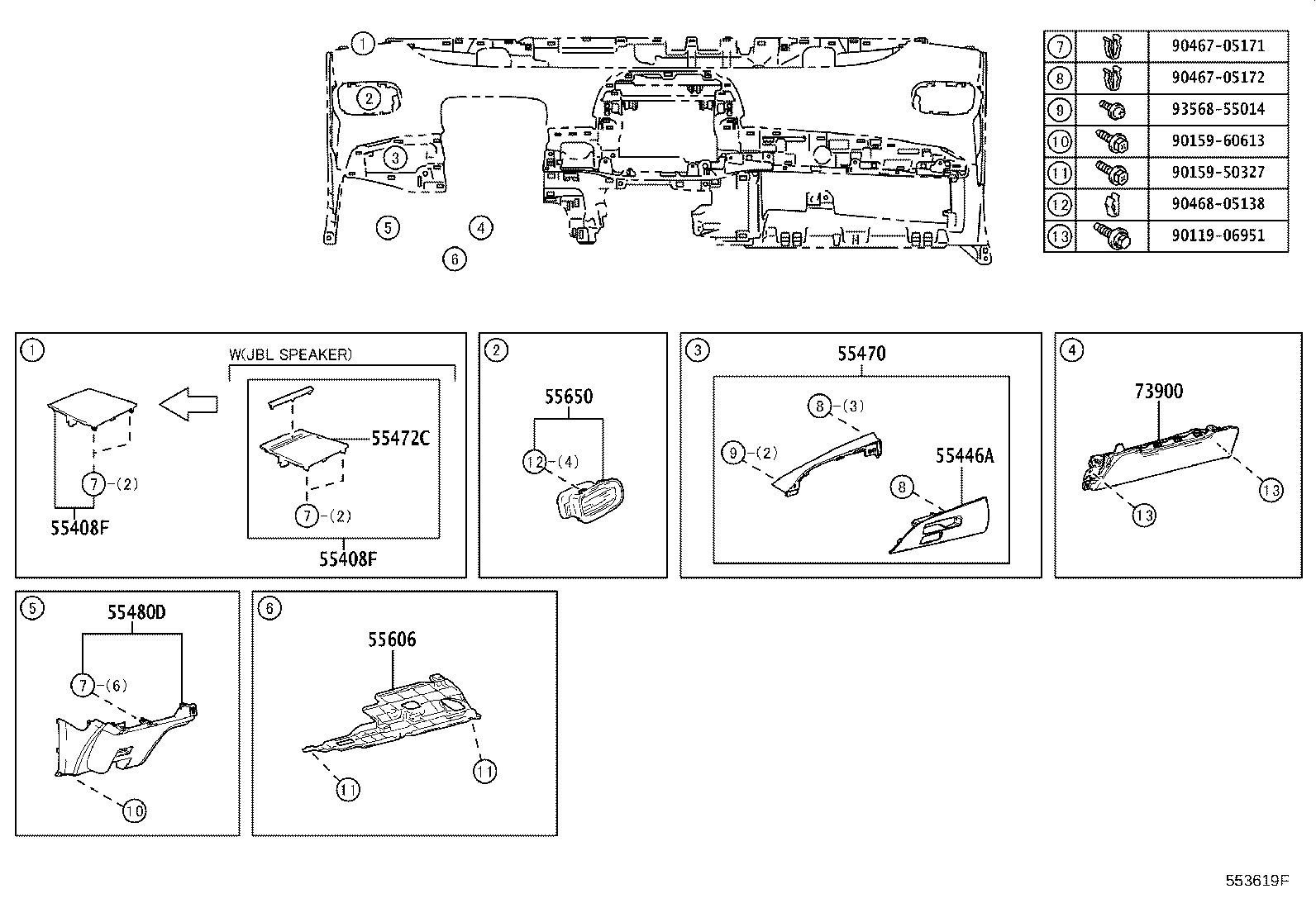55405-47140-B0 PANEL SUB-ASSY, INSTRUMENT CLUSTER FINISH, CENTER product image
