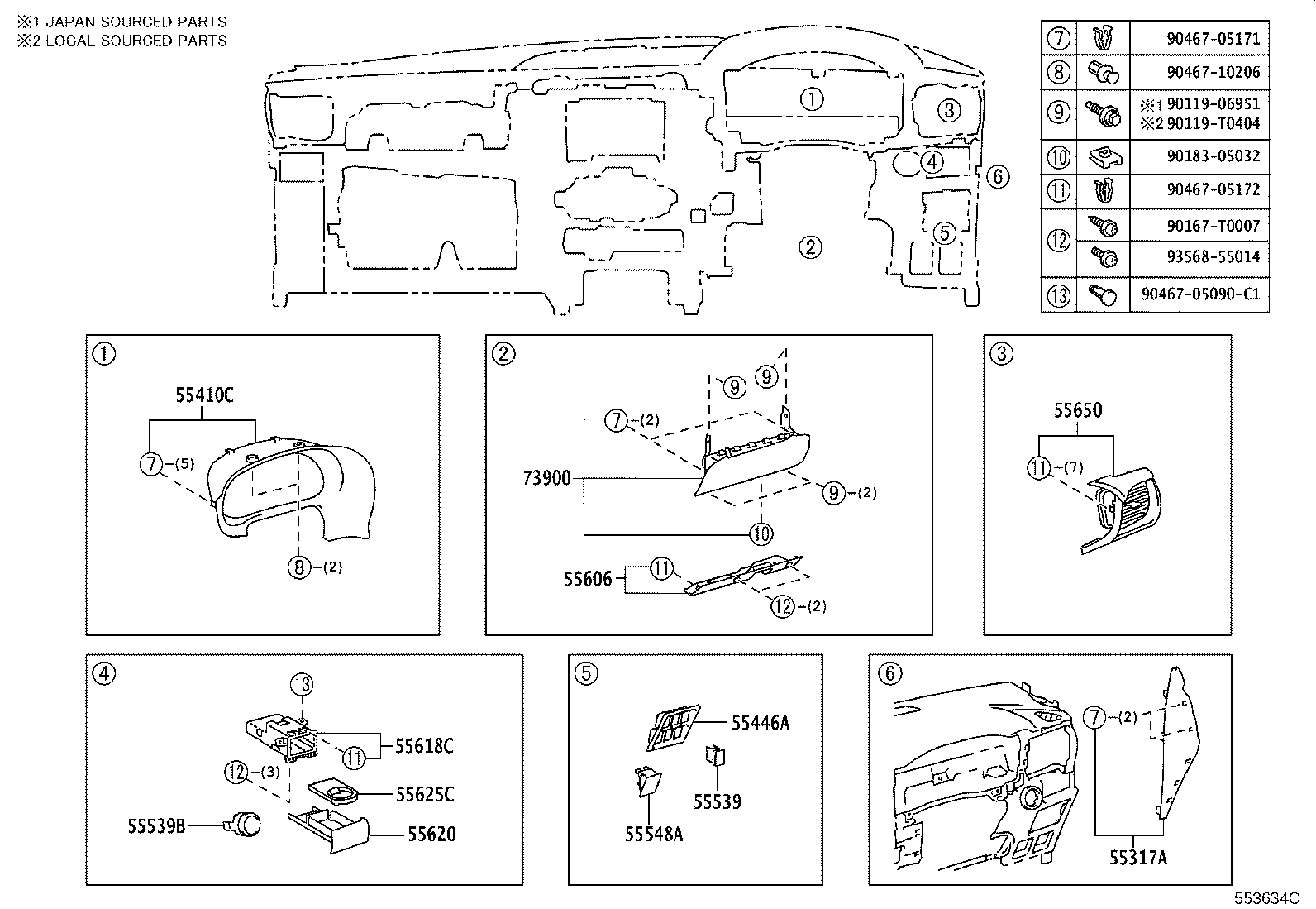 55306-KK030 BRACE SUB-ASSY, INSTRUMENT PANEL, NO.1 product image