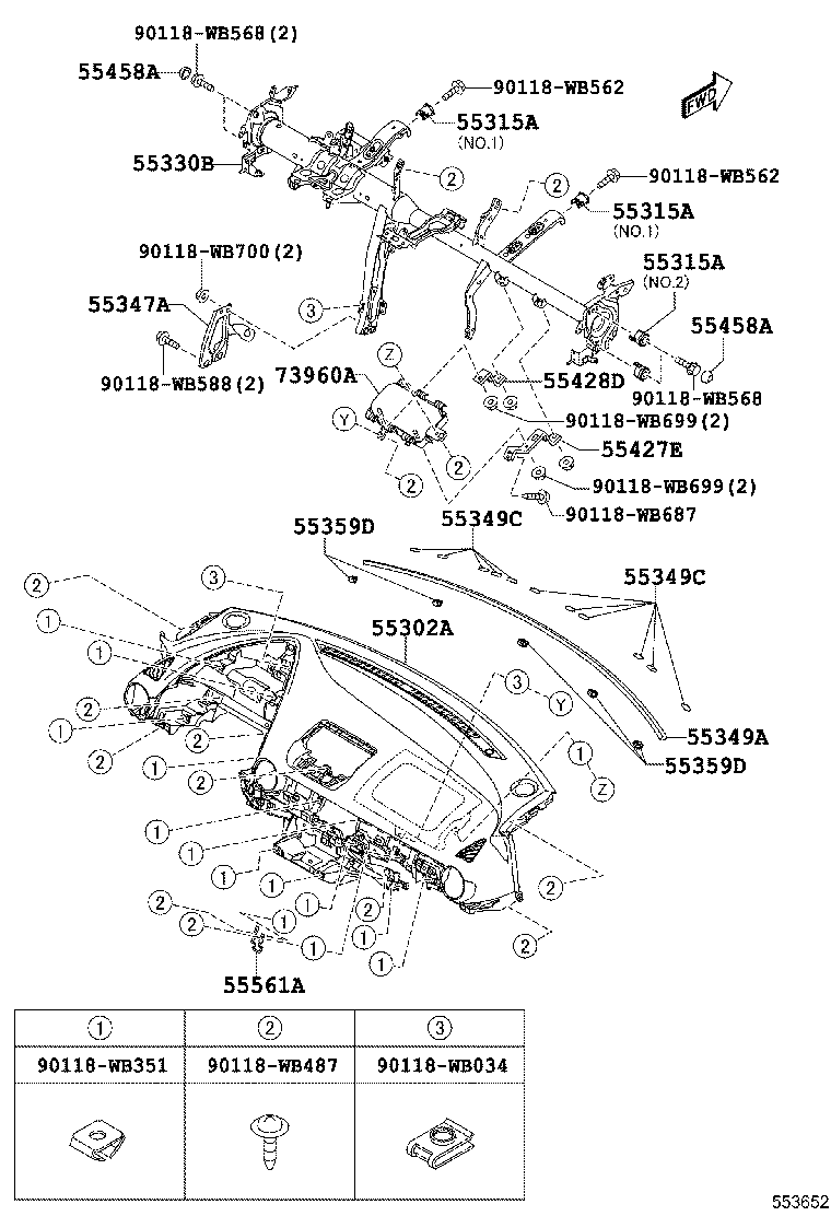 90118-WBA33 CUSHION, INSTRUMENT PANEL product image