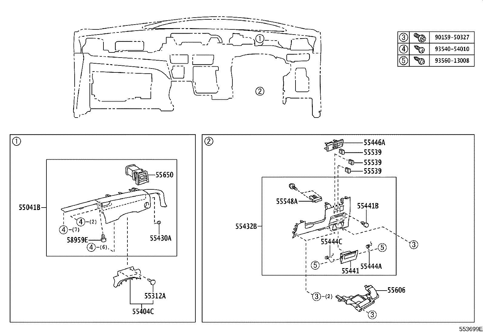 55302-28060-B0 PANEL SUB-ASSY, INSTRUMENT, UPPER product image