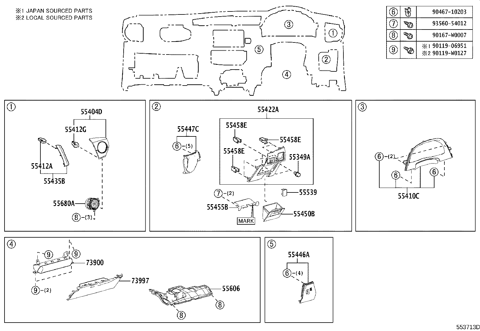 55302-02531-C1 PANEL SUB-ASSY, INSTRUMENT, UPPER product image