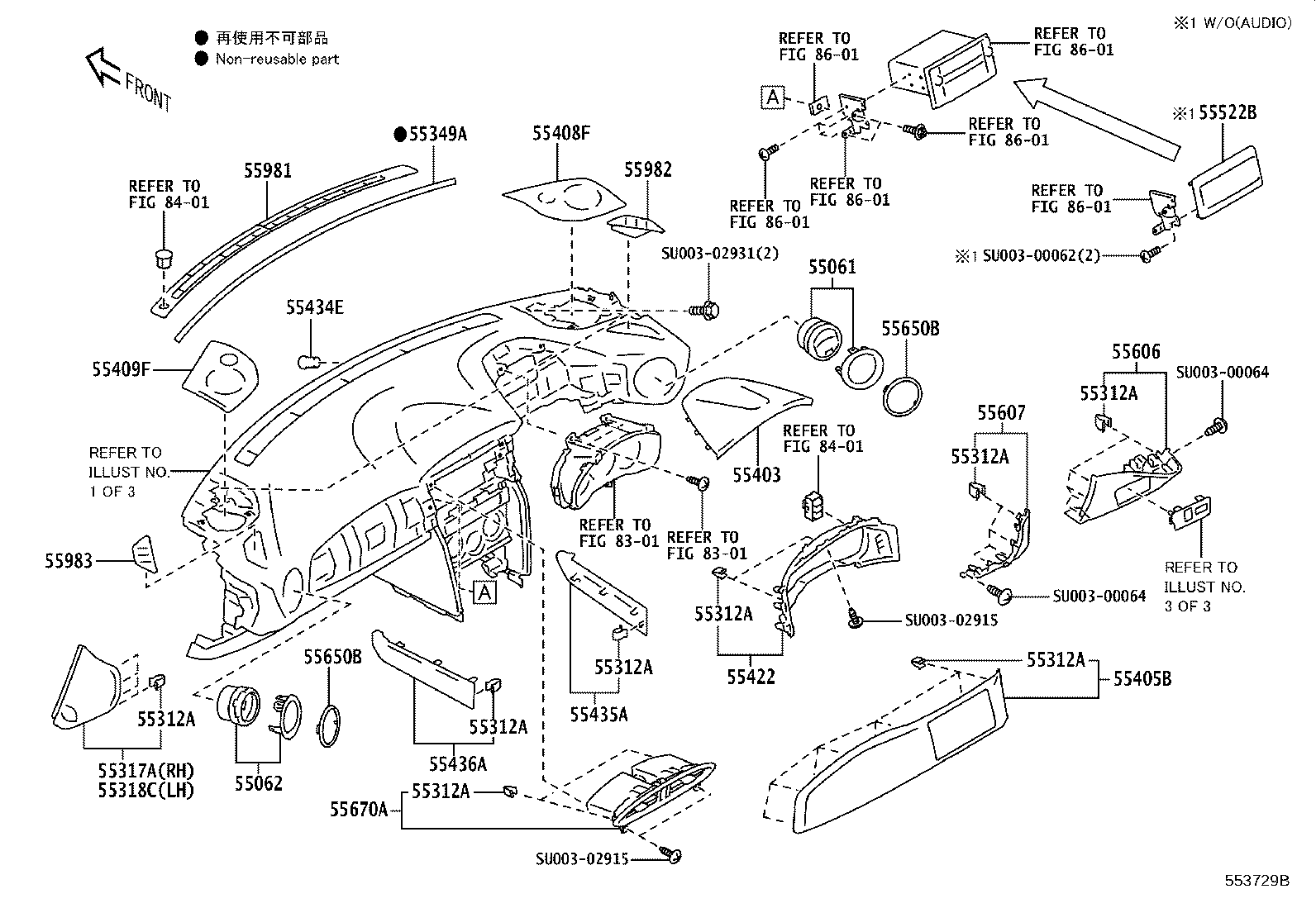 SU003-07418 PANEL SUB-ASSY, INSTRUMENT PANEL FINISH, UPPER product image