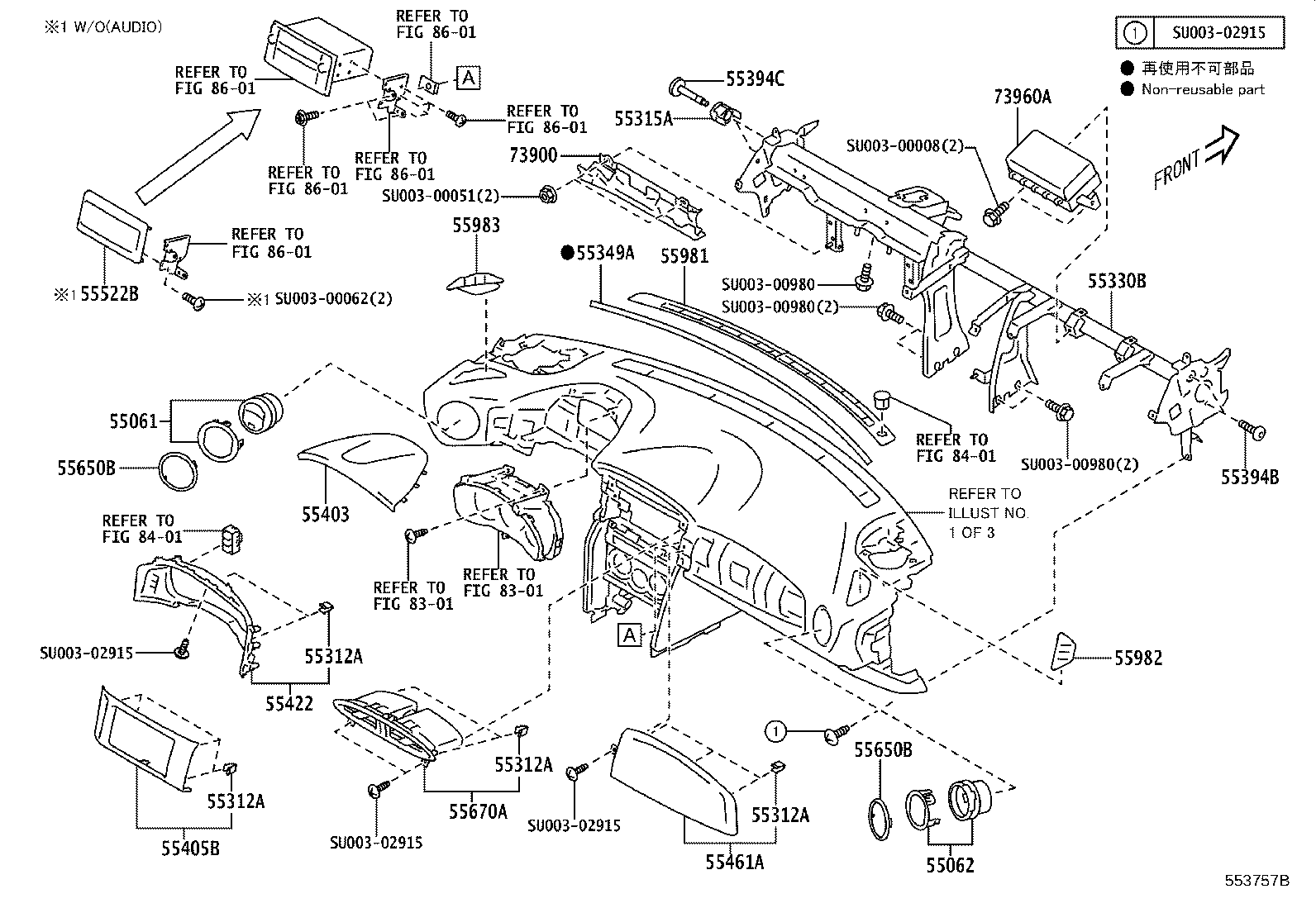 SU003-07418 PANEL SUB-ASSY, INSTRUMENT PANEL FINISH, UPPER product image