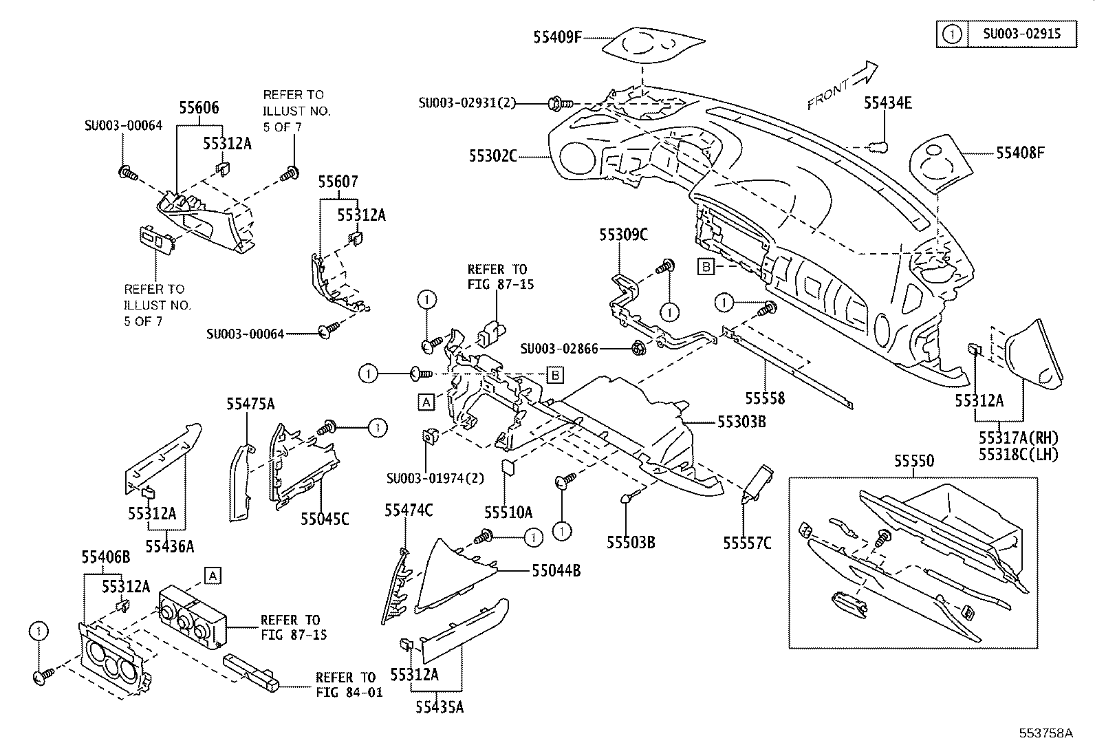 SU003-07418 PANEL SUB-ASSY, INSTRUMENT PANEL FINISH, UPPER product image