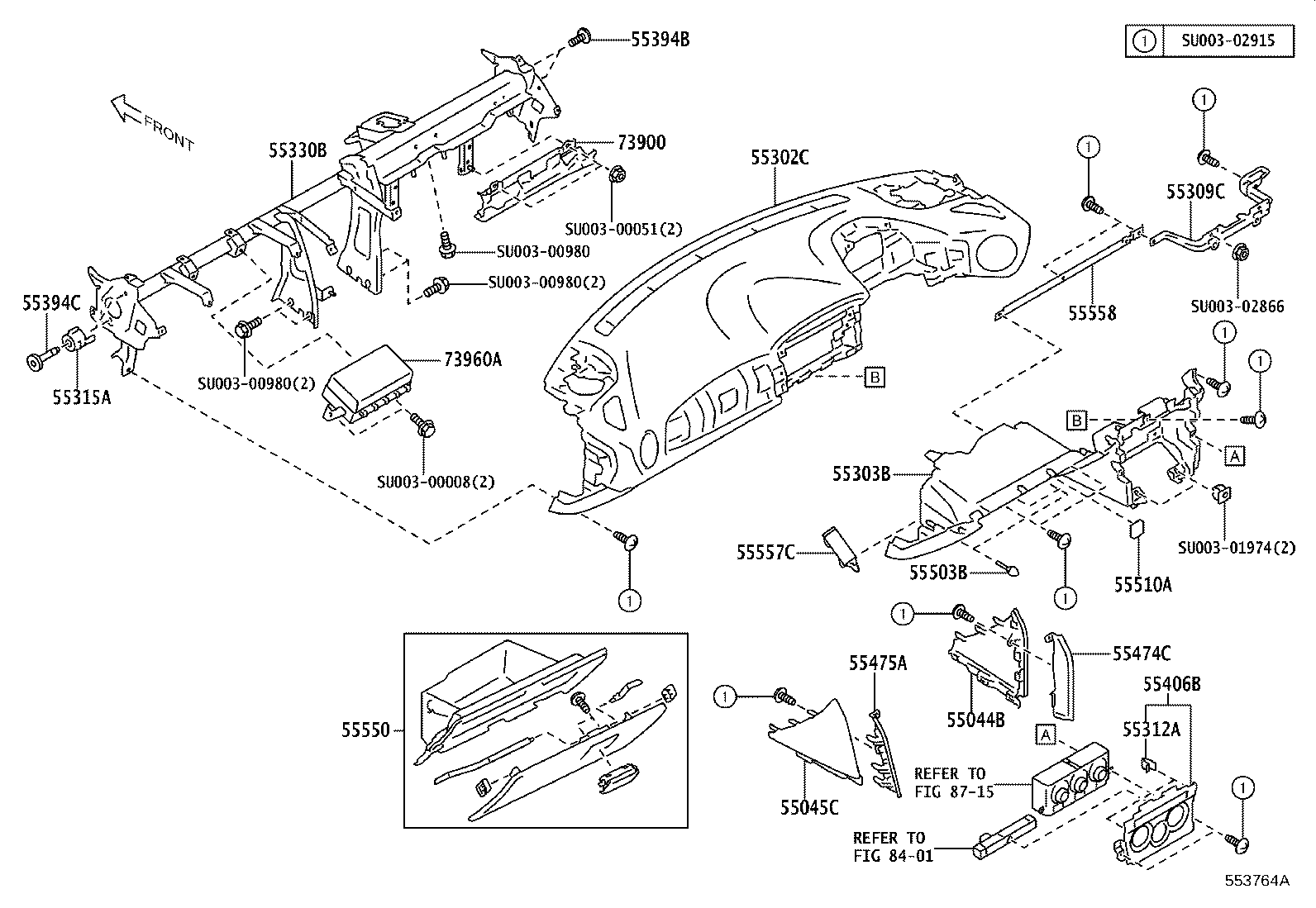 SU003-07418 PANEL SUB-ASSY, INSTRUMENT PANEL FINISH, UPPER product image