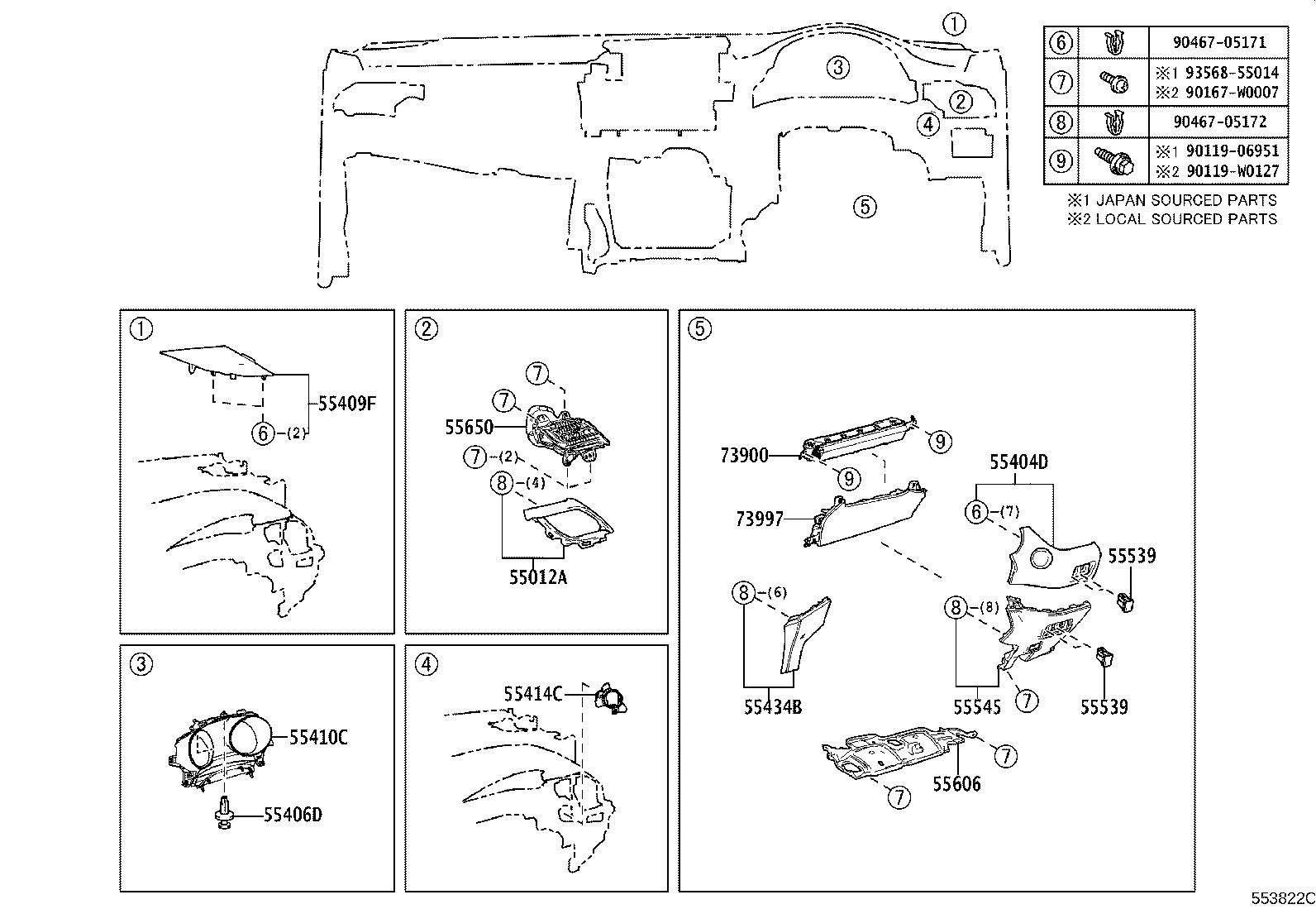 55405-F4040 PANEL SUB-ASSY, INSTRUMENT CLUSTER FINISH, CENTER product image