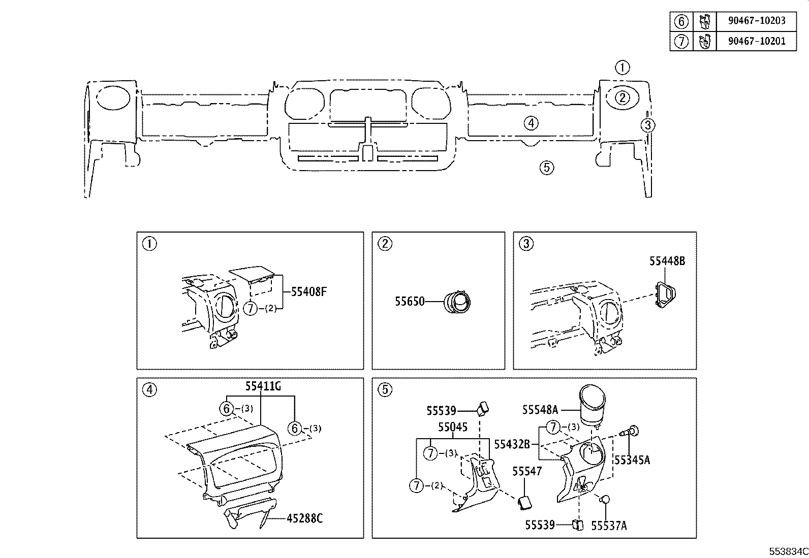 55405-37200-C0 PANEL SUB-ASSY, INSTRUMENT CLUSTER FINISH, CENTER product image