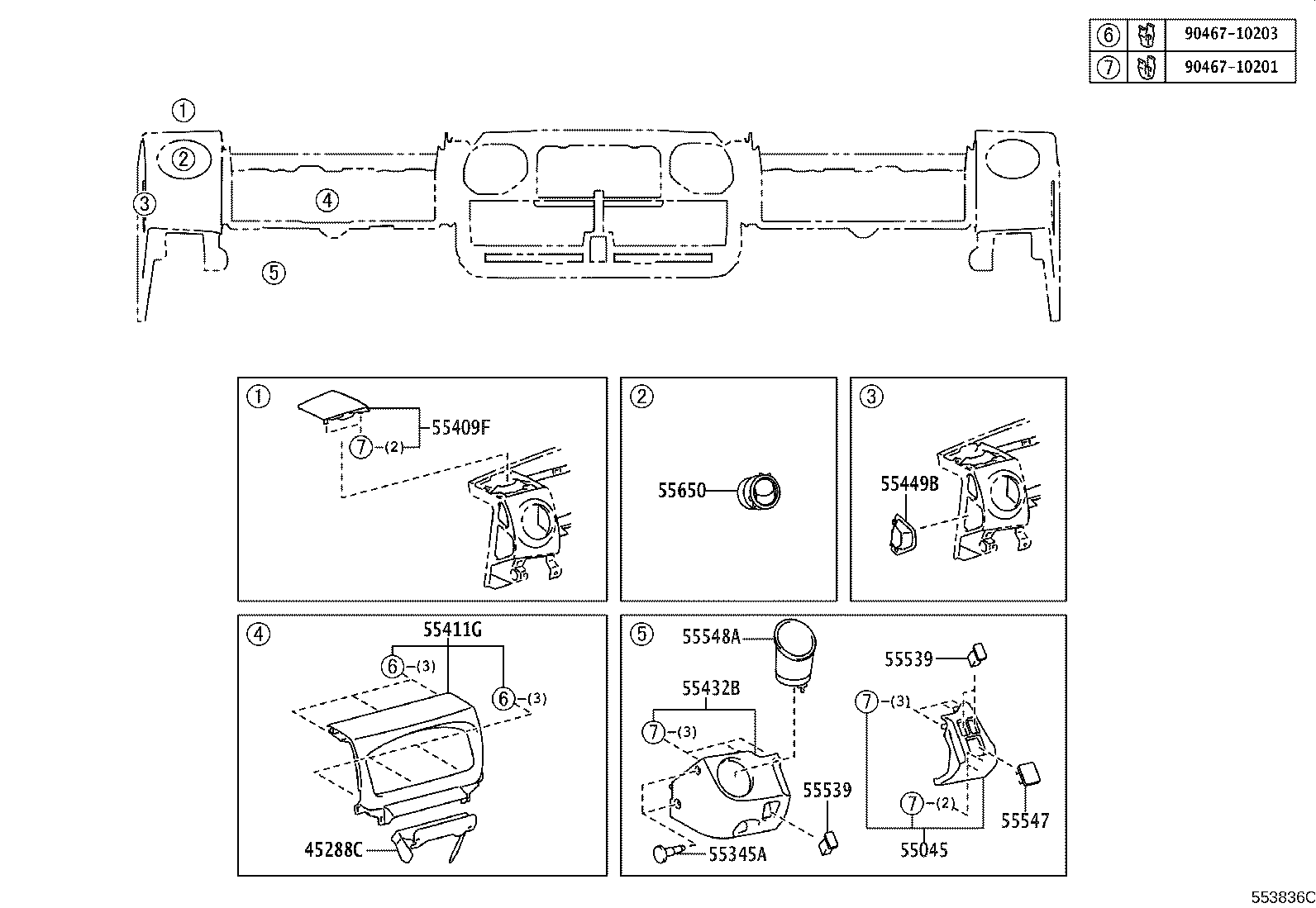55405-37200-C0 PANEL SUB-ASSY, INSTRUMENT CLUSTER FINISH, CENTER product image