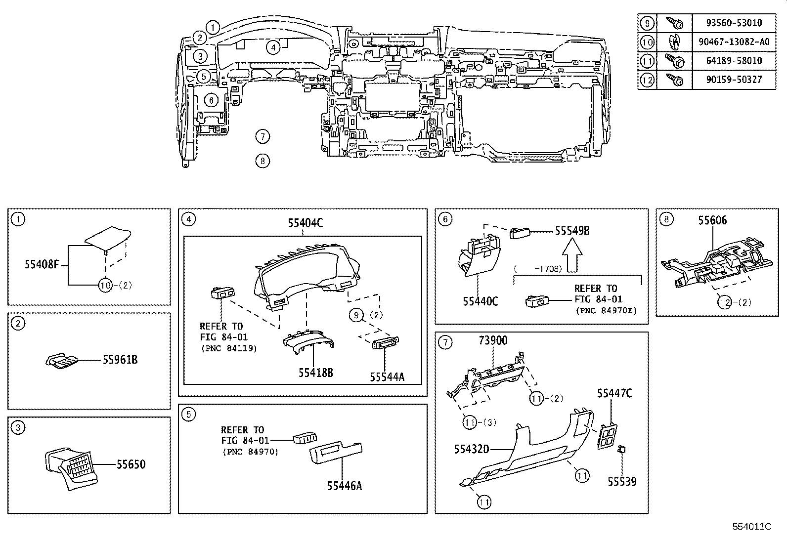 55405-60290 PANEL SUB-ASSY, INSTRUMENT CLUSTER FINISH, CENTER product image