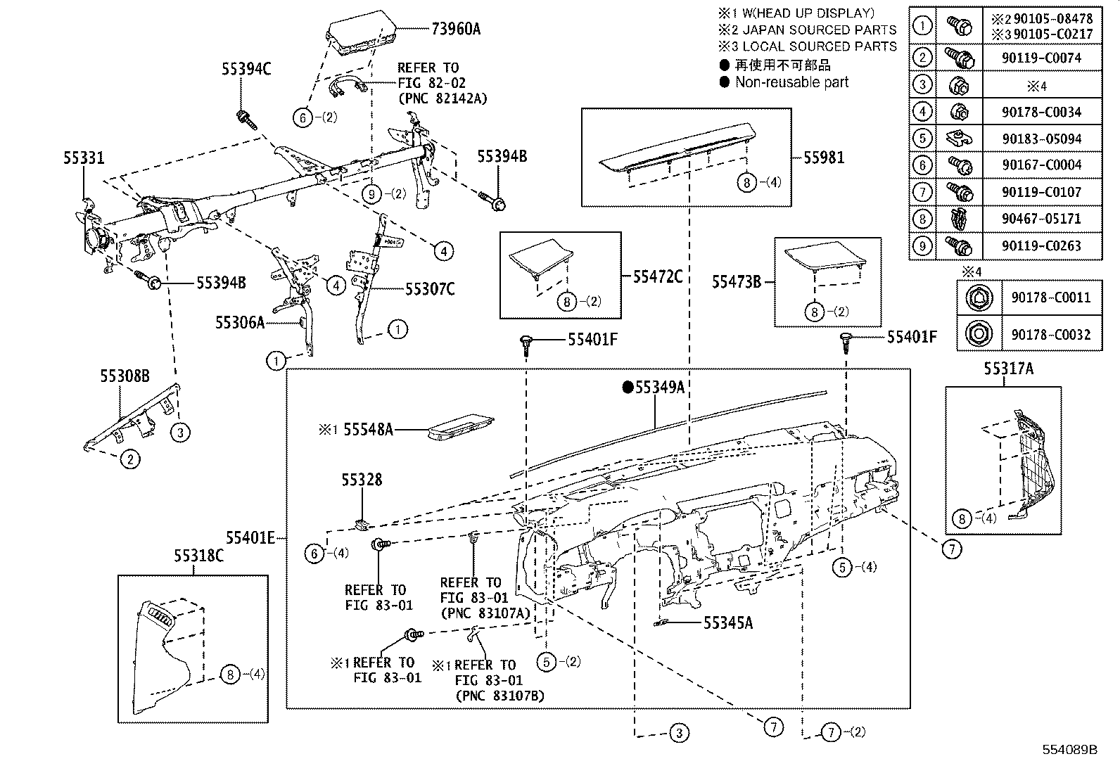 55405-06230 PANEL SUB-ASSY, INSTRUMENT CLUSTER FINISH, CENTER product image