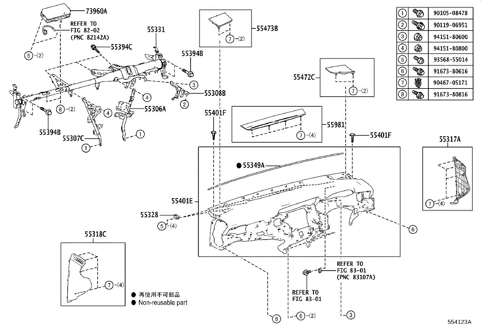 55405-33340 PANEL SUB-ASSY, INSTRUMENT CLUSTER FINISH, CENTER product image