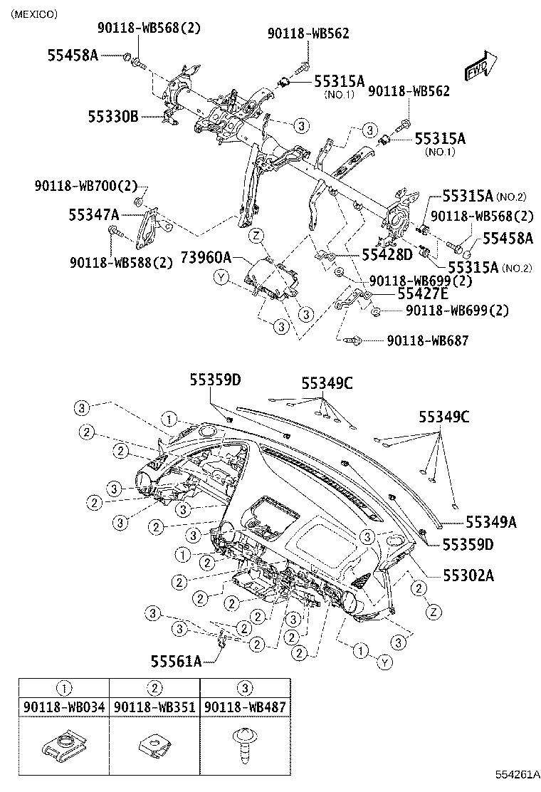 90118-WBA33 CUSHION, INSTRUMENT PANEL product image