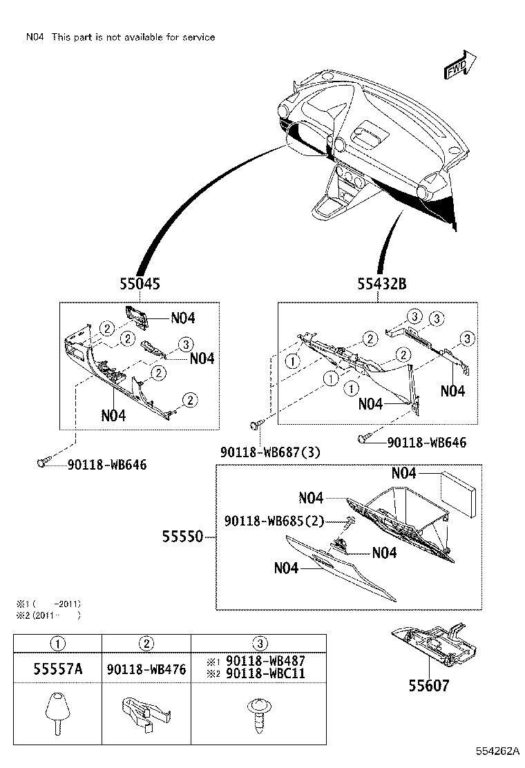 90118-WBA33 CUSHION, INSTRUMENT PANEL product image