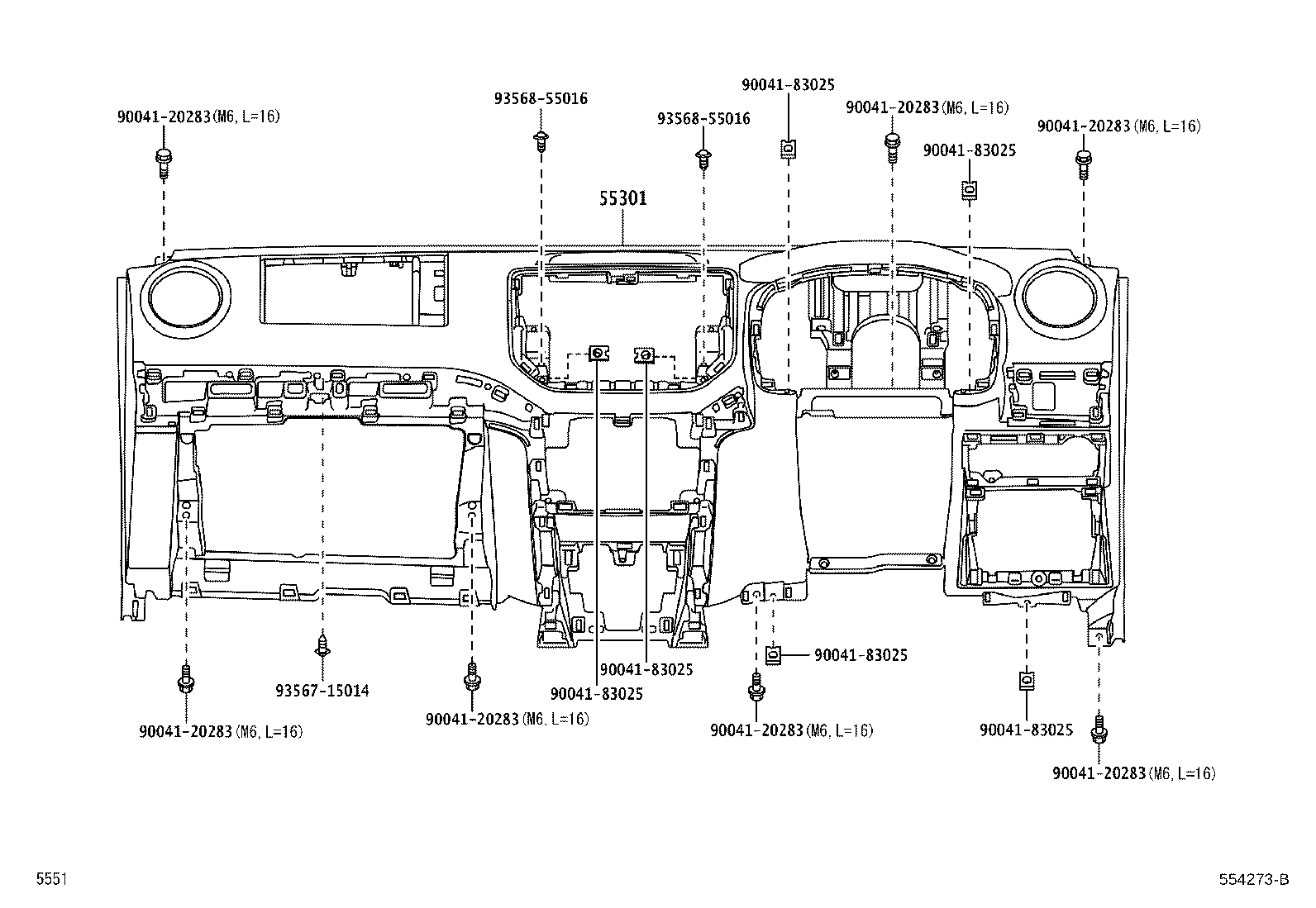 55355-BZ110 CUSHION, INSTRUMENT PANEL, NO.1 product image
