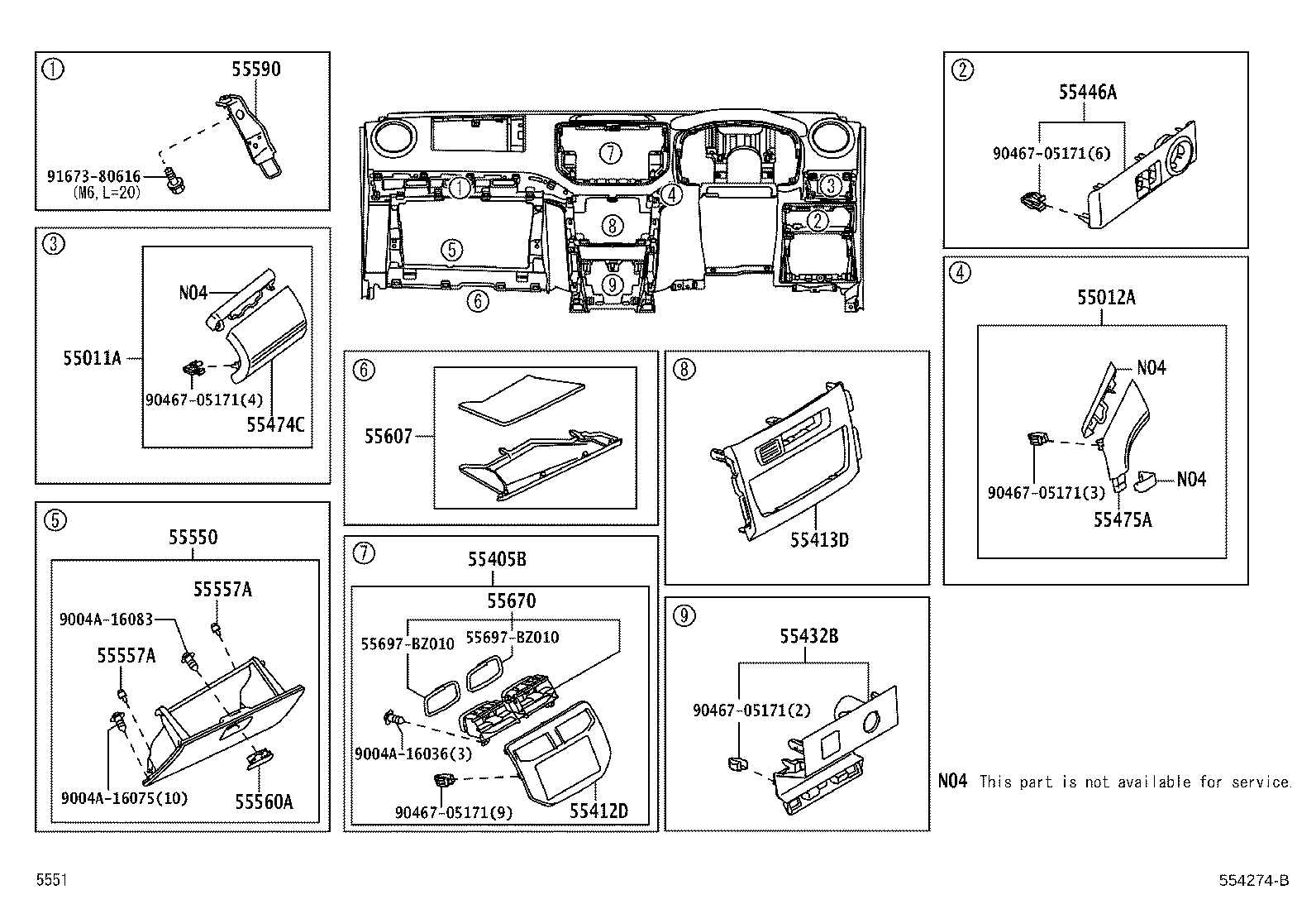 55355-BZ110 CUSHION, INSTRUMENT PANEL, NO.1 product image