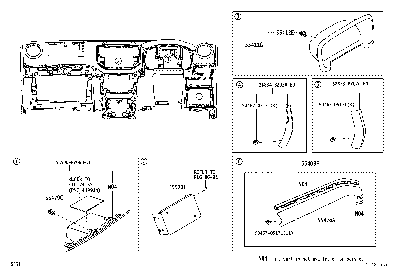 55355-BZ110 CUSHION, INSTRUMENT PANEL, NO.1 product image