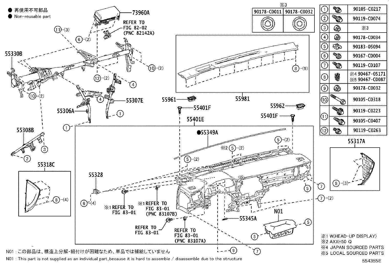 55405-07050 PANEL SUB-ASSY, INSTRUMENT CLUSTER FINISH, CENTER product image