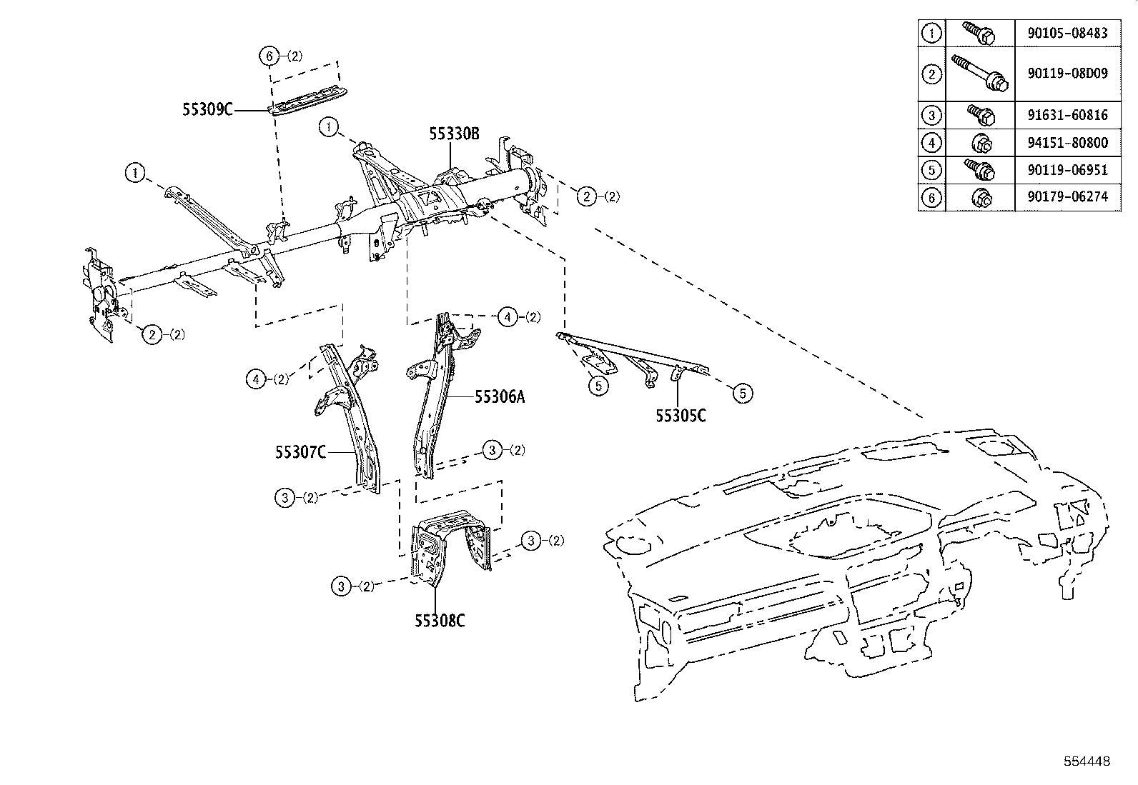 55405-48200-C0 PANEL SUB-ASSY, INSTRUMENT CLUSTER FINISH, CENTER product image