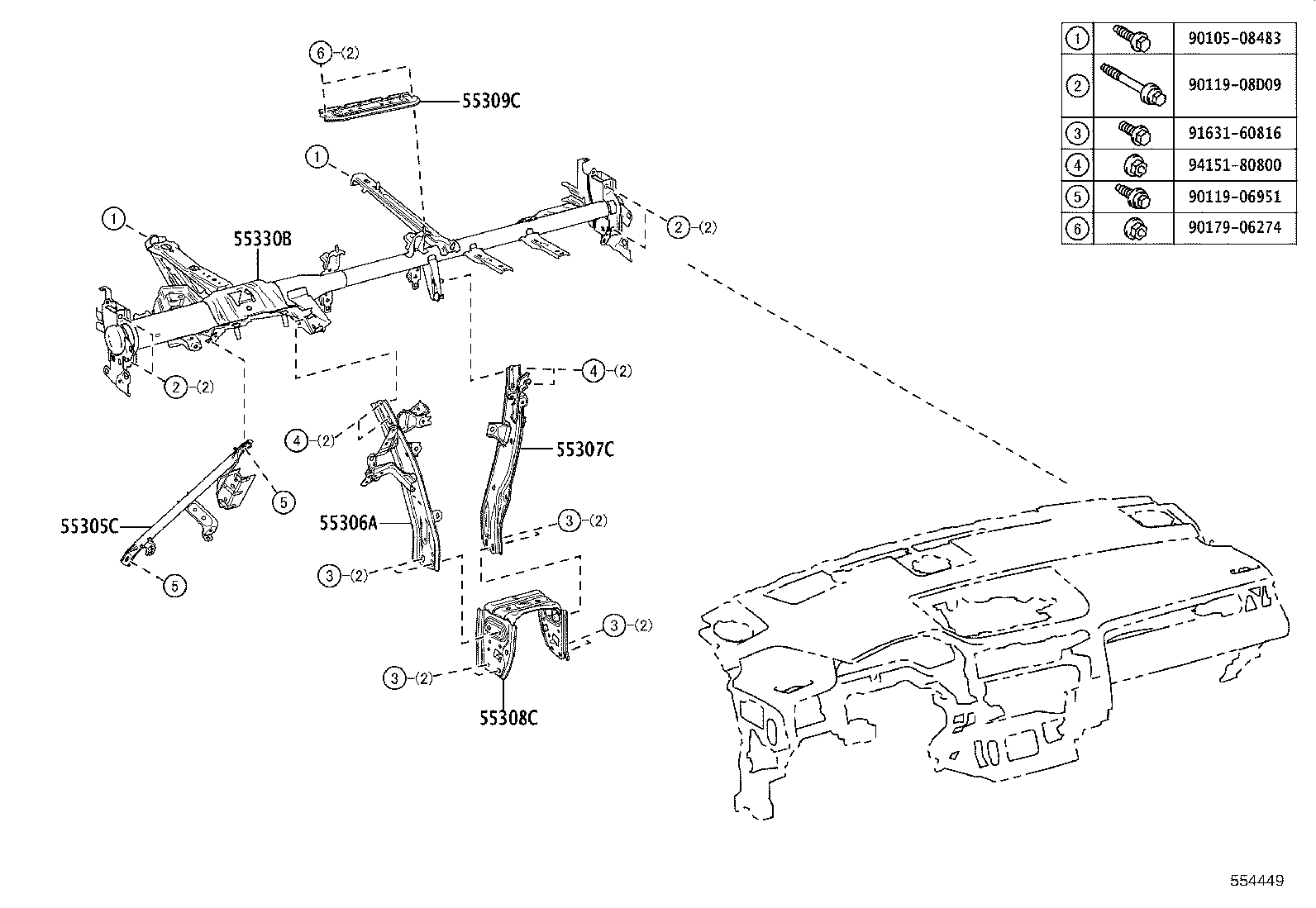 55405-48200-C0 PANEL SUB-ASSY, INSTRUMENT CLUSTER FINISH, CENTER product image