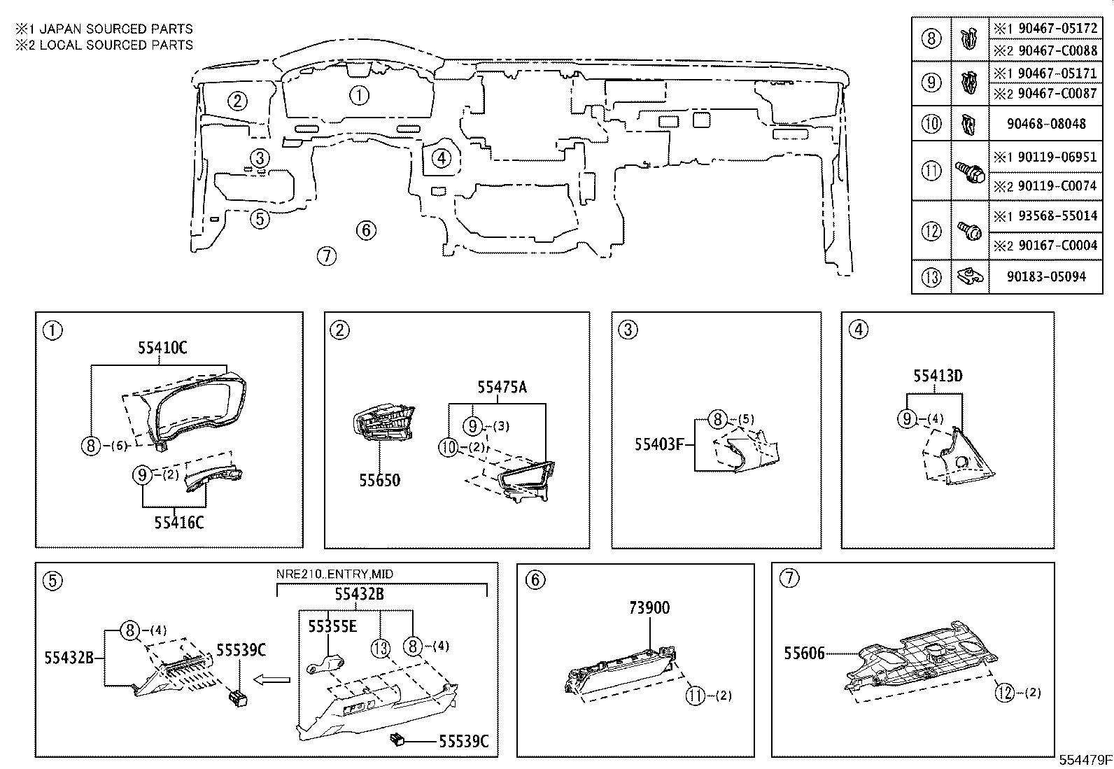 55349-02390 CUSHION, INSTRUMENT PANEL product image