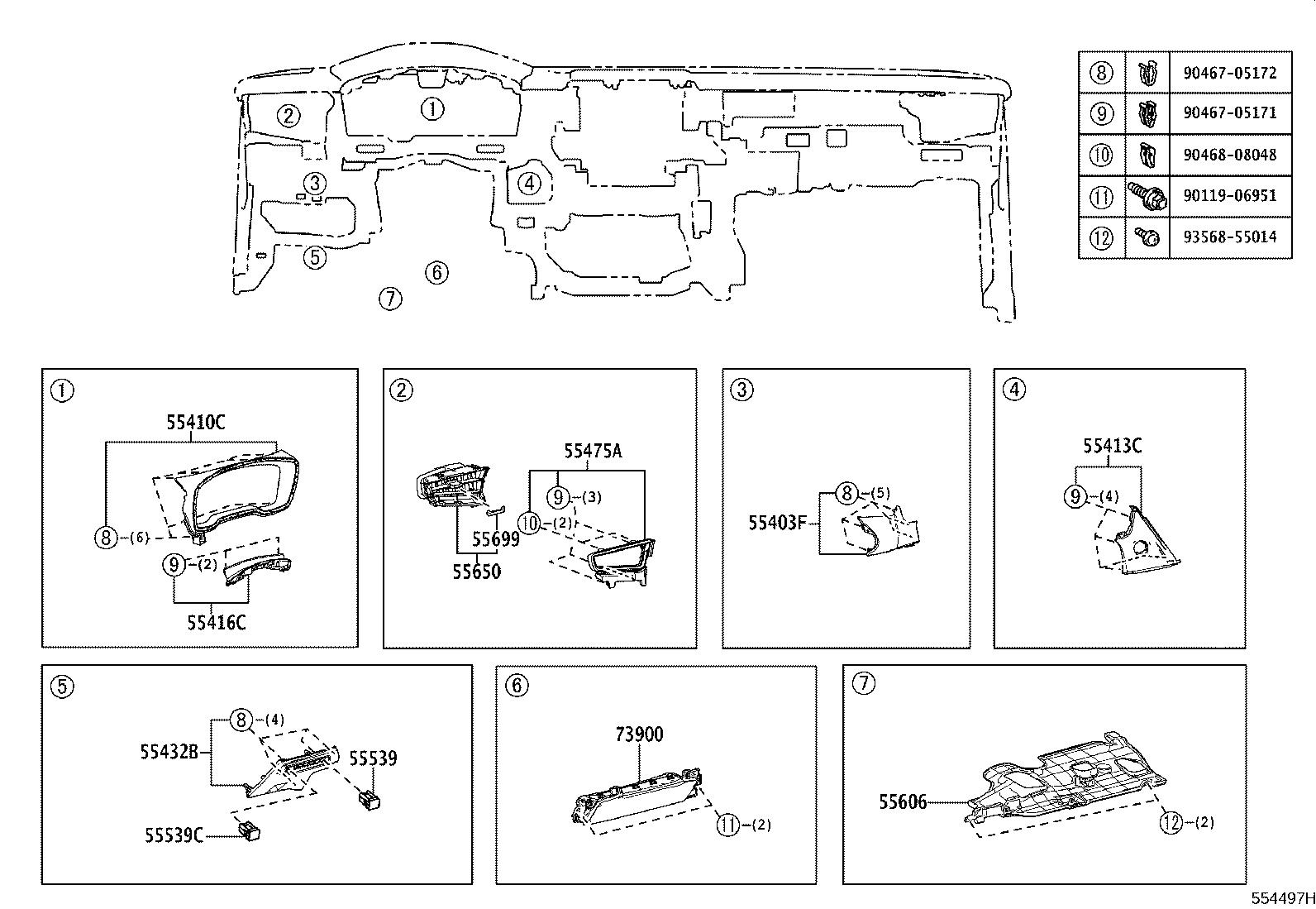 55349-02310 CUSHION, INSTRUMENT PANEL product image