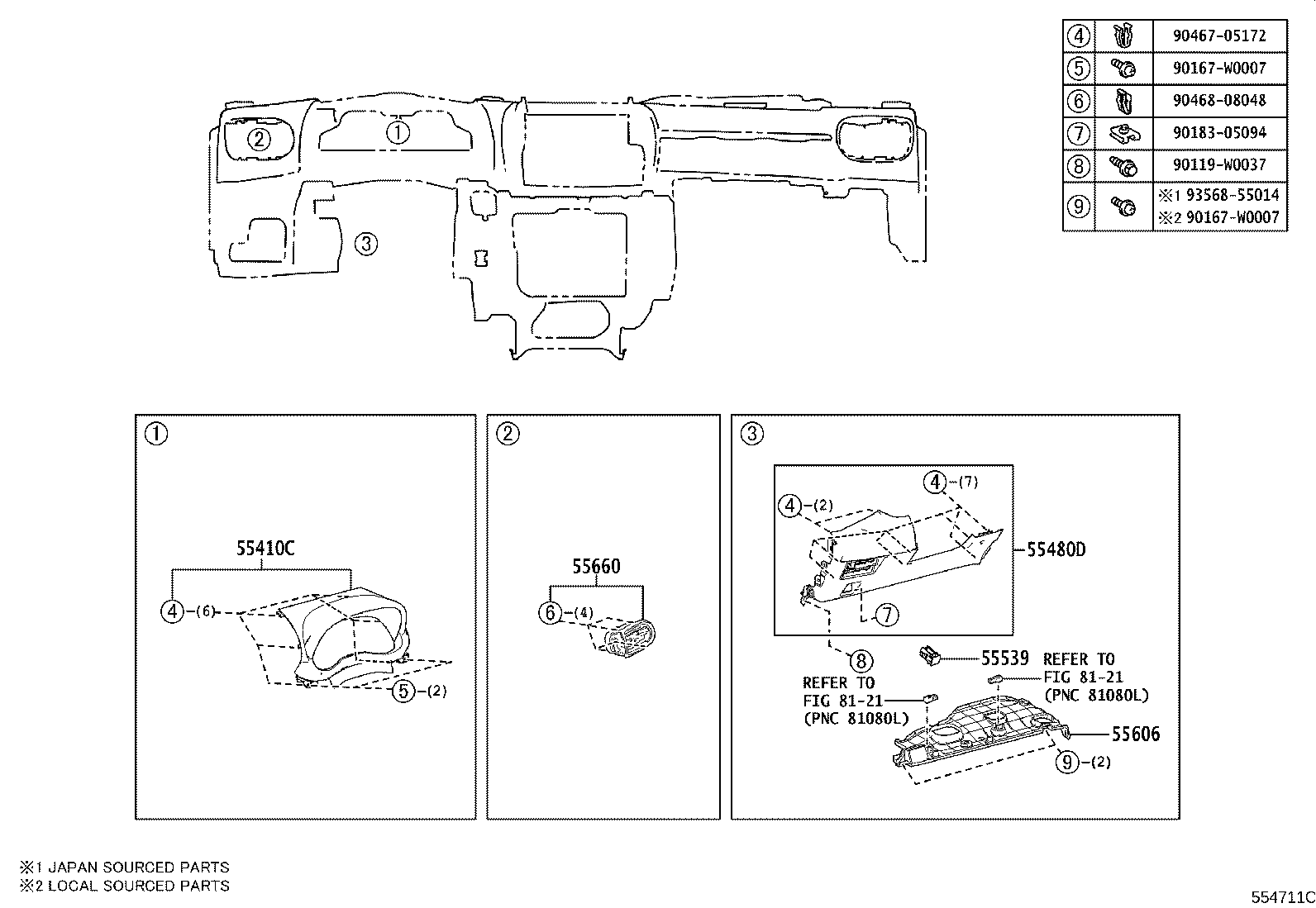55306-K0040 BRACE SUB-ASSY, INSTRUMENT PANEL, NO.1 product image