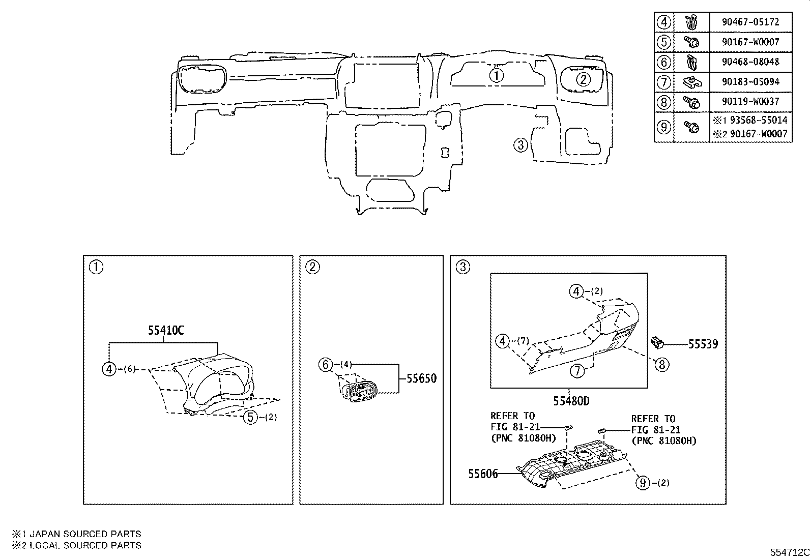 55306-K0040 BRACE SUB-ASSY, INSTRUMENT PANEL, NO.1 product image