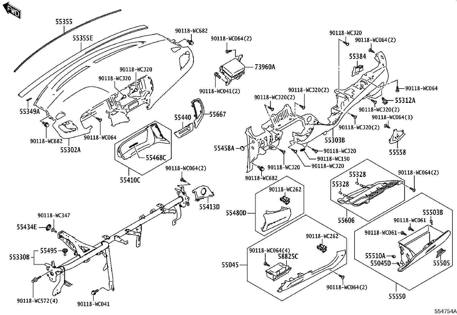55302-WC002 PANEL SUB-ASSY, INSTRUMENT, UPPER product image