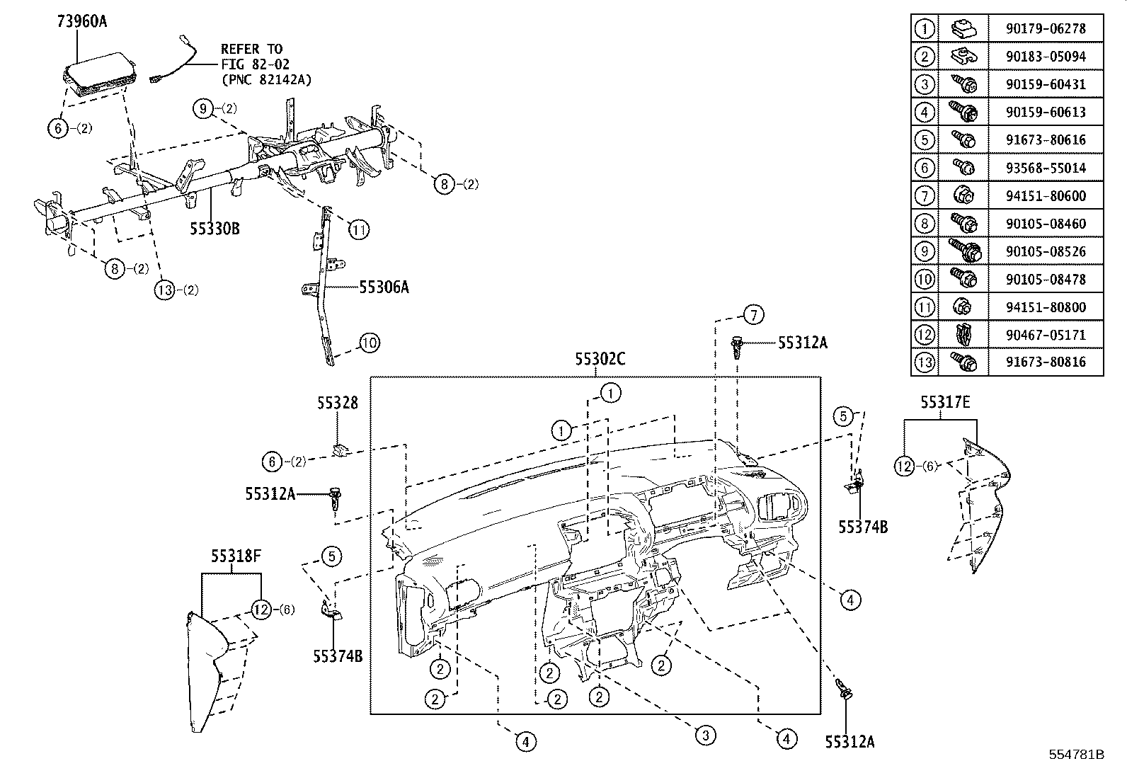 55405-K0010 PANEL SUB-ASSY, INSTRUMENT CLUSTER FINISH, CENTER product image