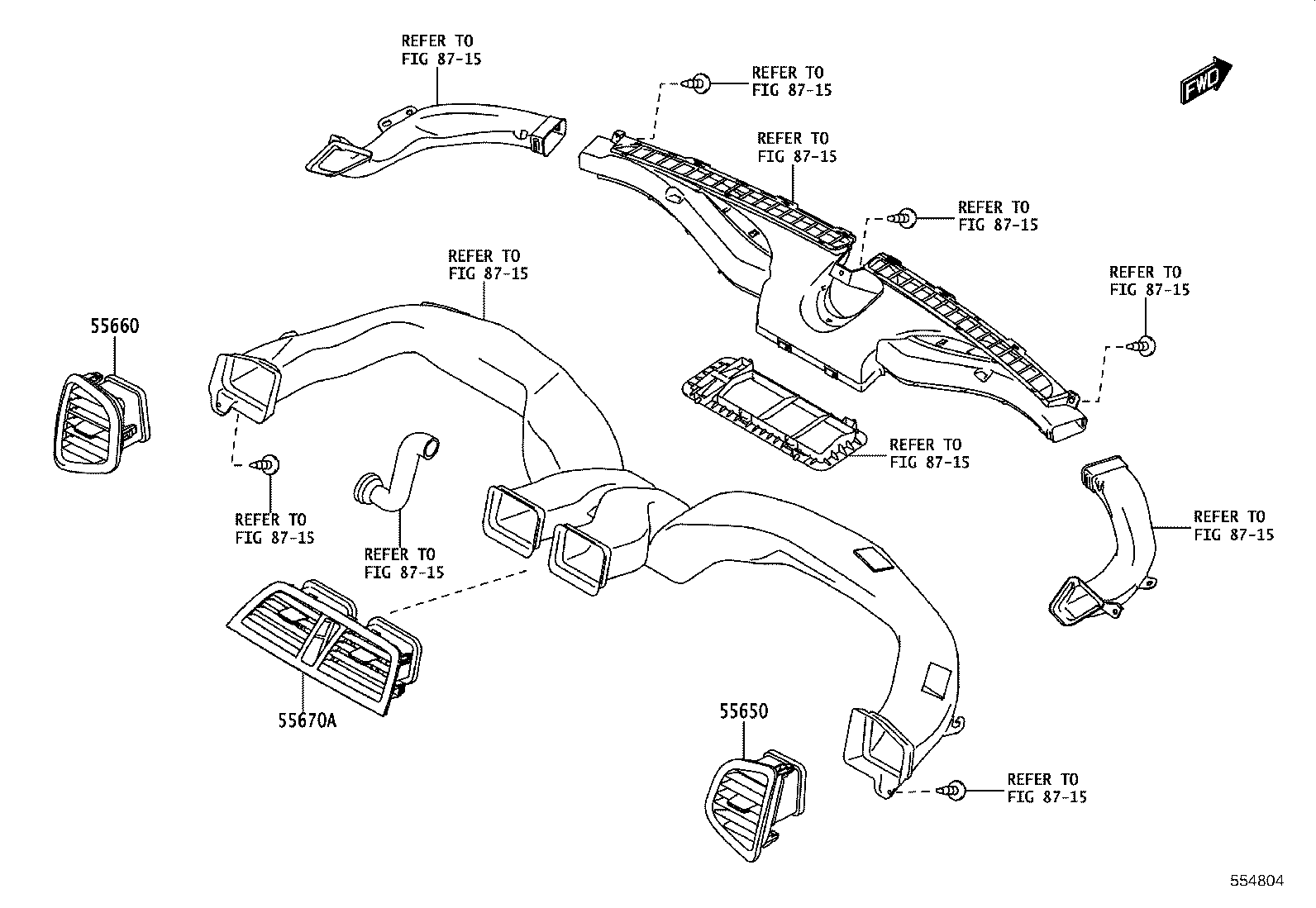 55042-WC001 DOOR SUB-ASSY, INSTRUMENT PANEL BOX, NO.2 product image