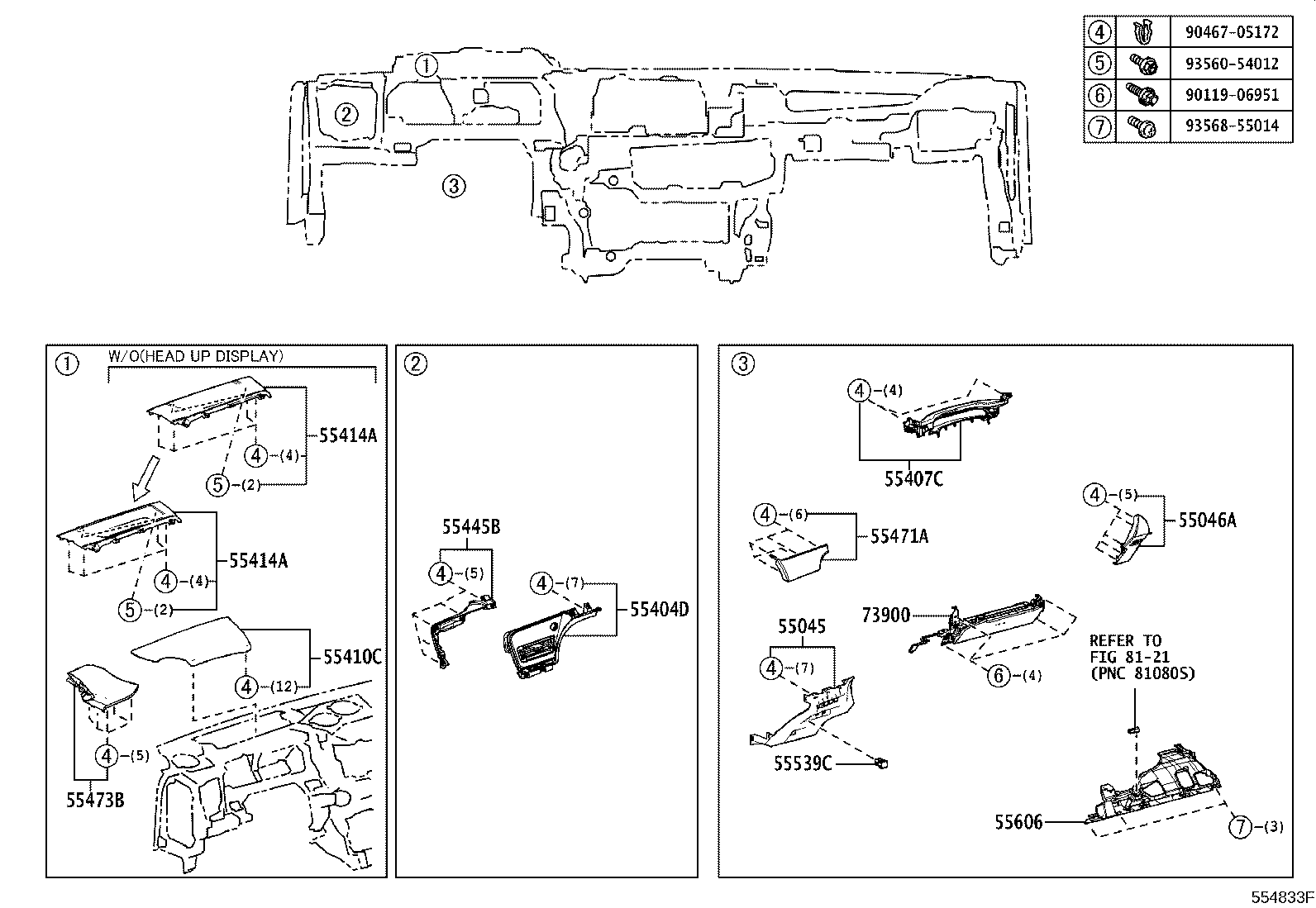 55054-62010 STOPPER SUB-ASSY, GLOVE COMPARTMENT DOOR product image