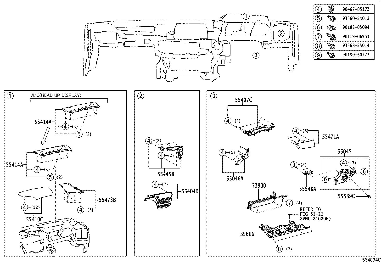 55054-62010 STOPPER SUB-ASSY, GLOVE COMPARTMENT DOOR product image