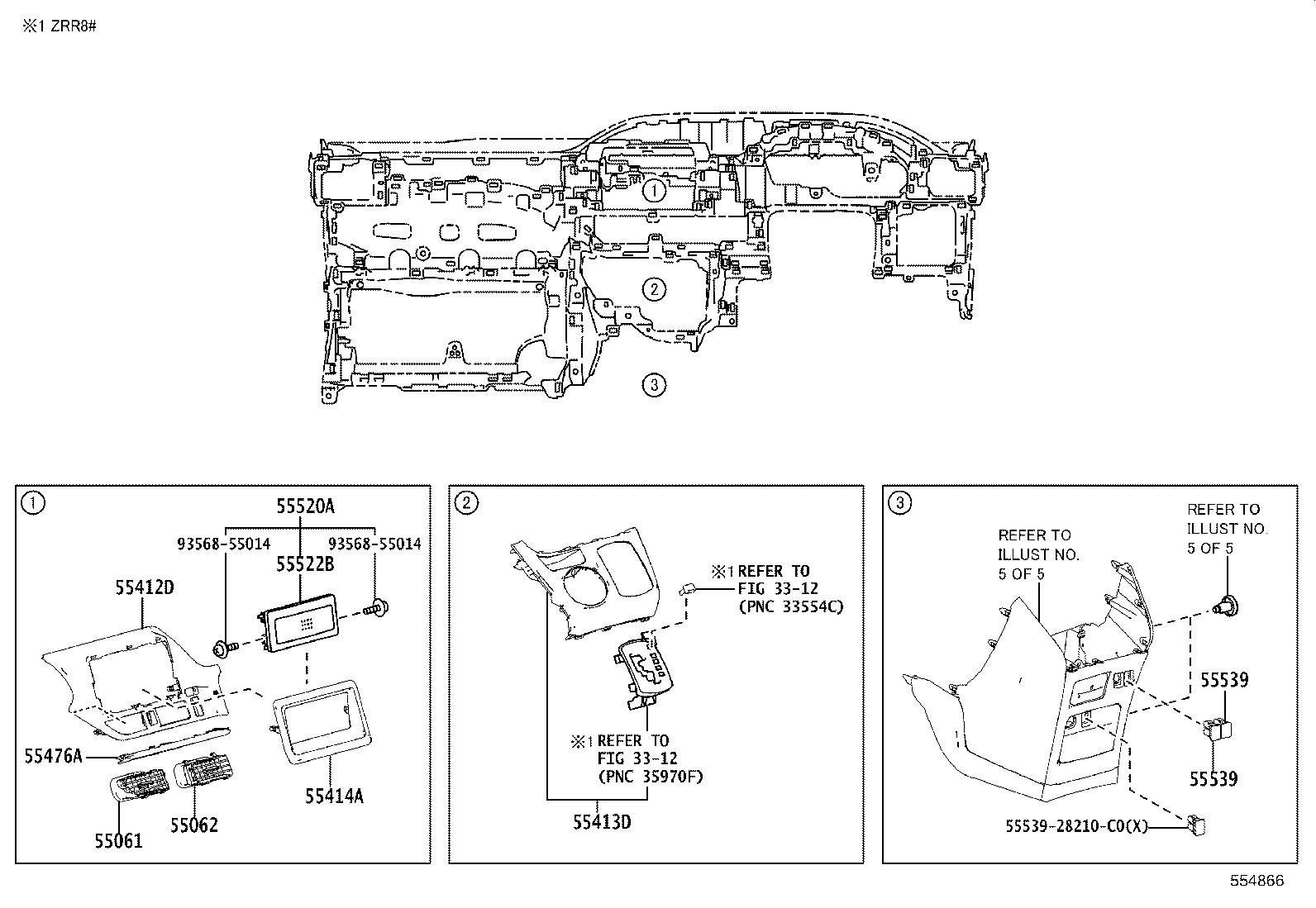 55306-28271 BRACE SUB-ASSY, INSTRUMENT PANEL, NO.1 product image