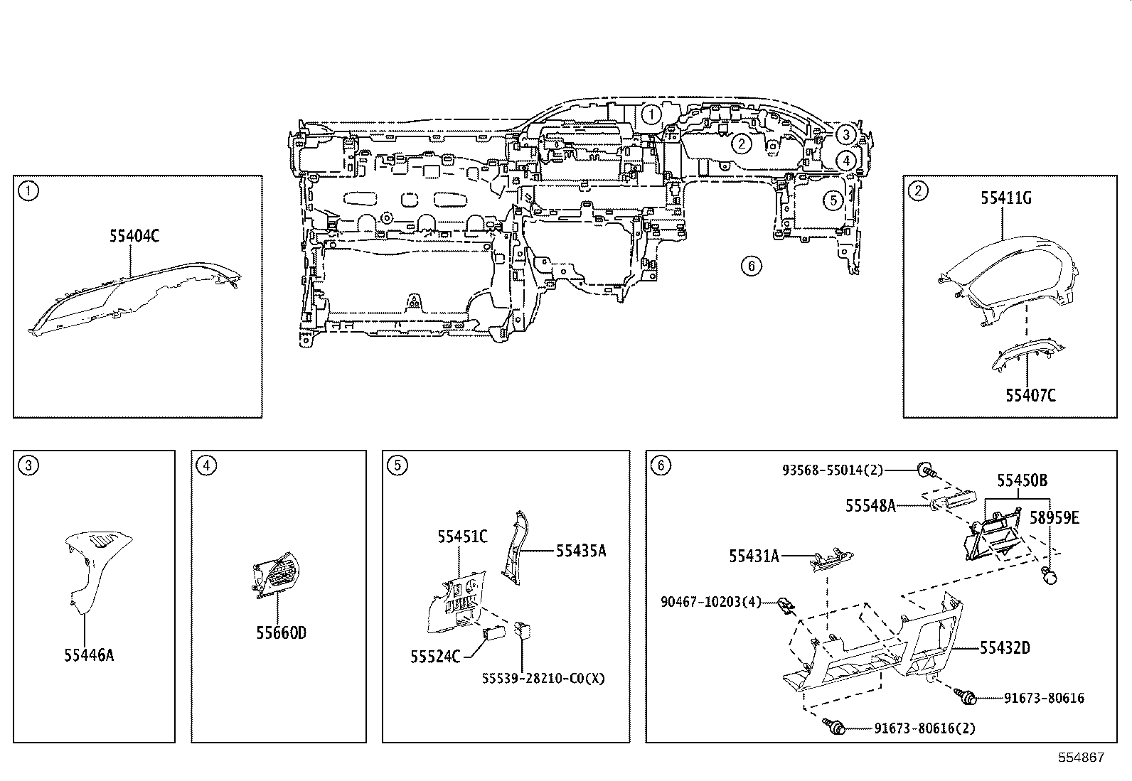 55306-28271 BRACE SUB-ASSY, INSTRUMENT PANEL, NO.1 product image