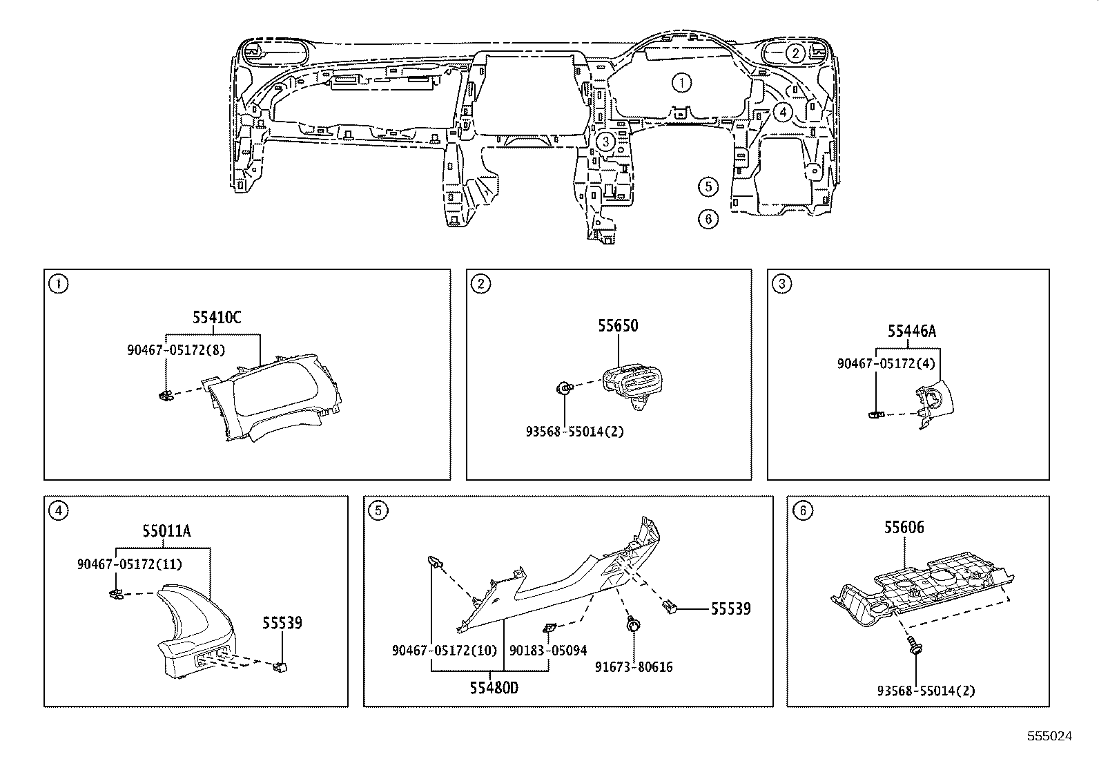 55302-52240-C0 PANEL SUB-ASSY, INSTRUMENT, UPPER product image
