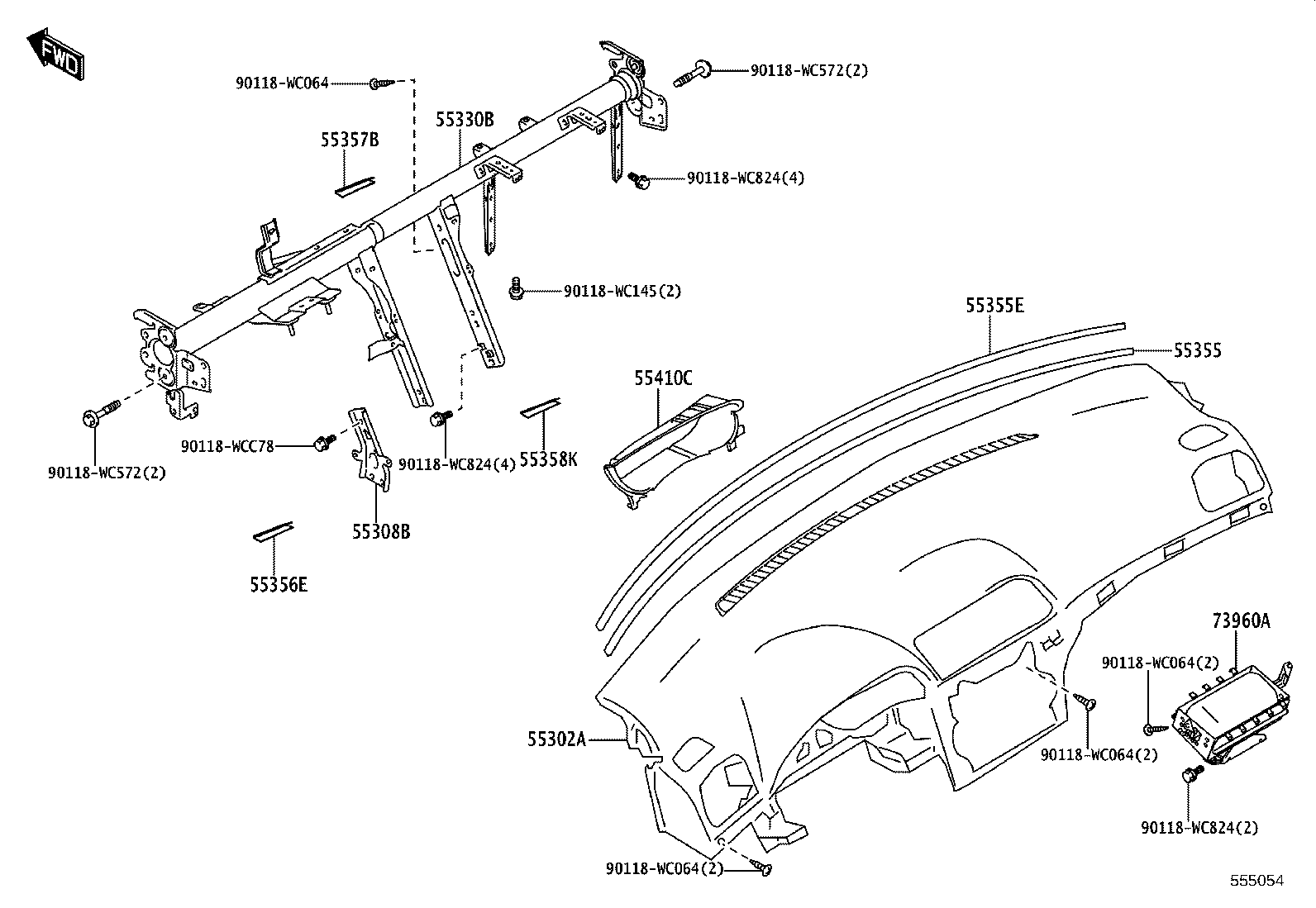 55302-WC005 PANEL SUB-ASSY, INSTRUMENT, UPPER product image