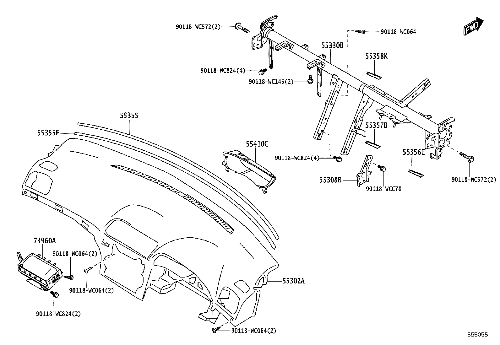 55302-WC005 PANEL SUB-ASSY, INSTRUMENT, UPPER product image