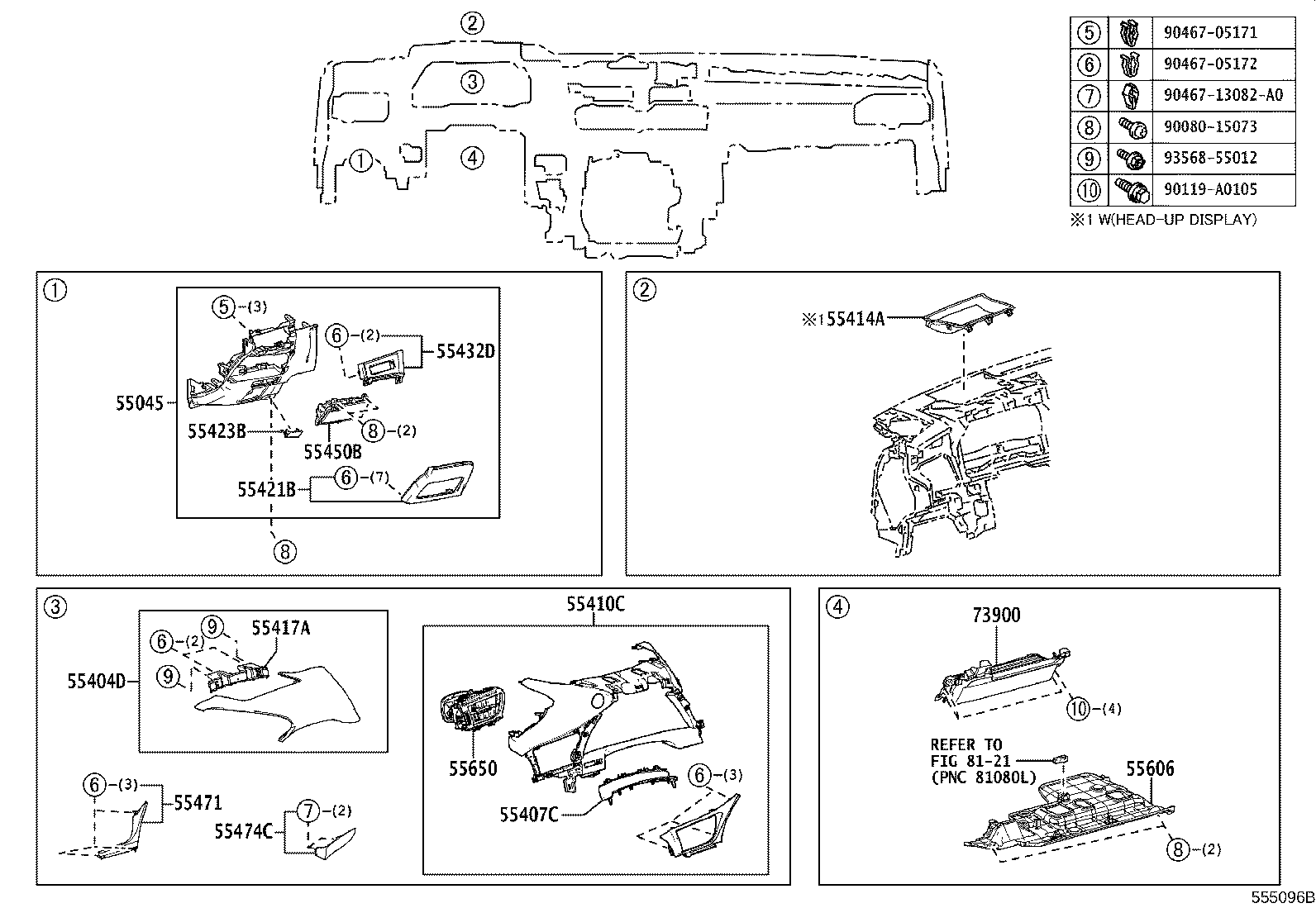 55405-06200 PANEL SUB-ASSY, INSTRUMENT CLUSTER FINISH, CENTER product image