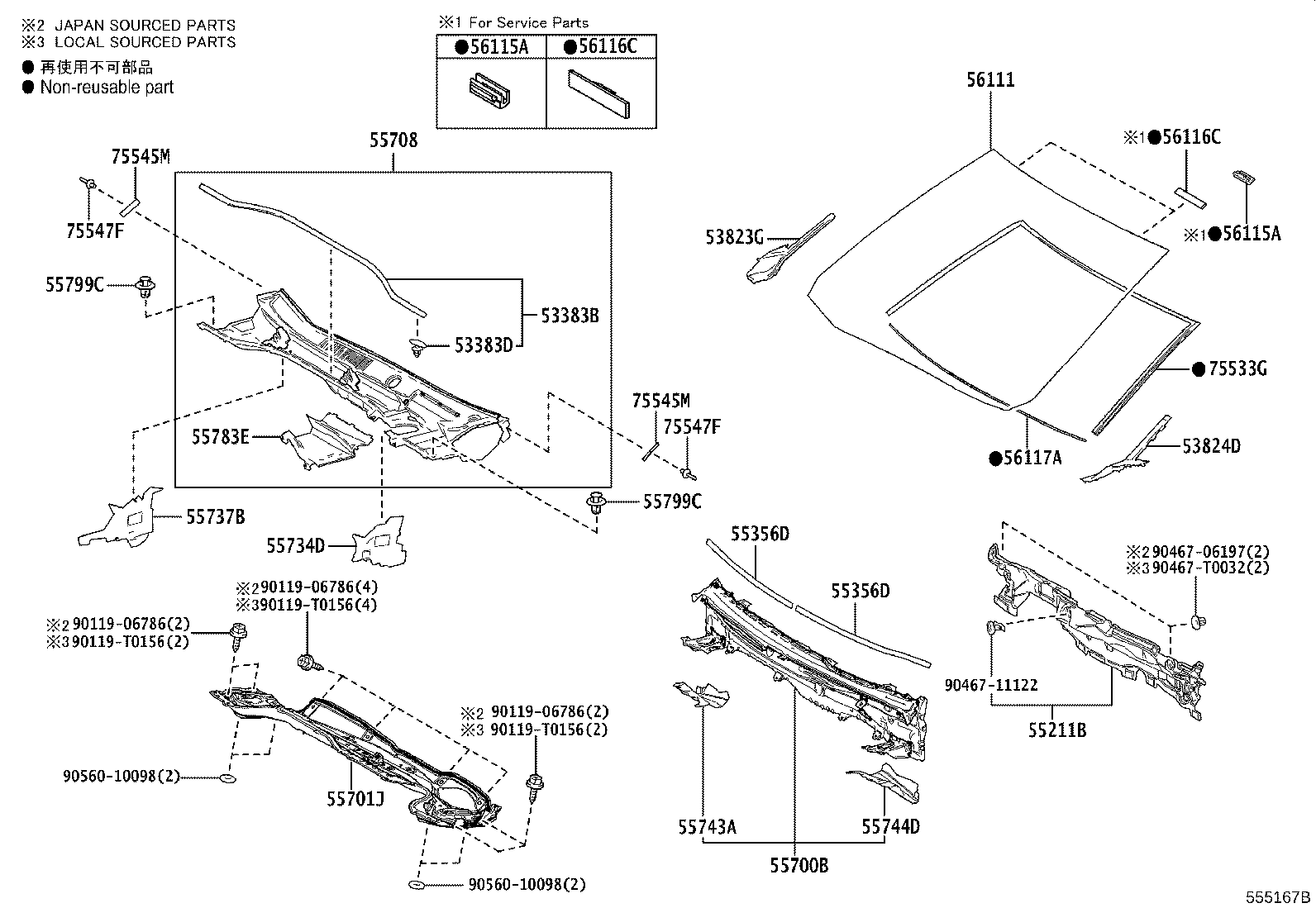 55700-0A030 COWL ASSY product image